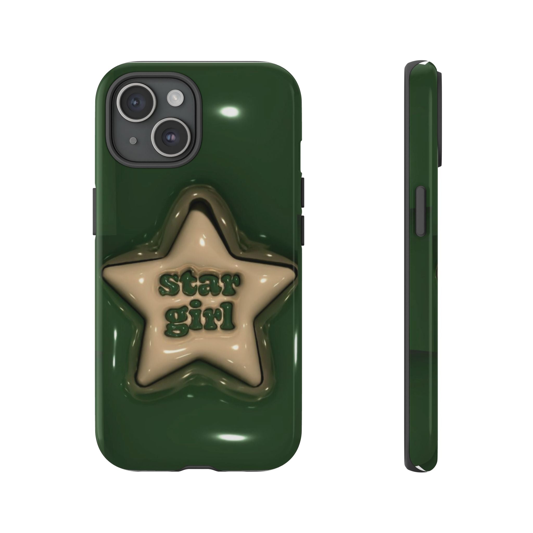 Star Girl iPhone Case — Green Star Protective Case