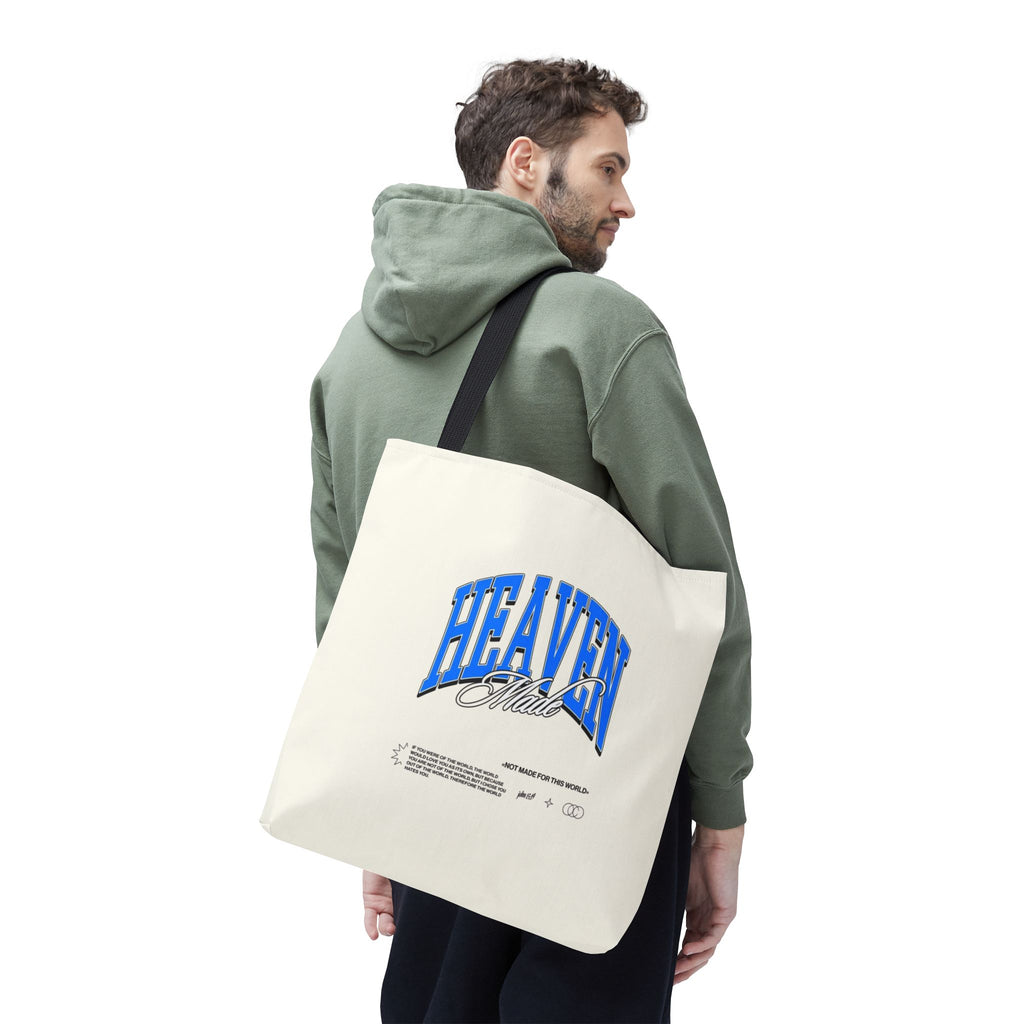 Heaven Music Tote Bag - Retro Blue Graphic All-Over Print
