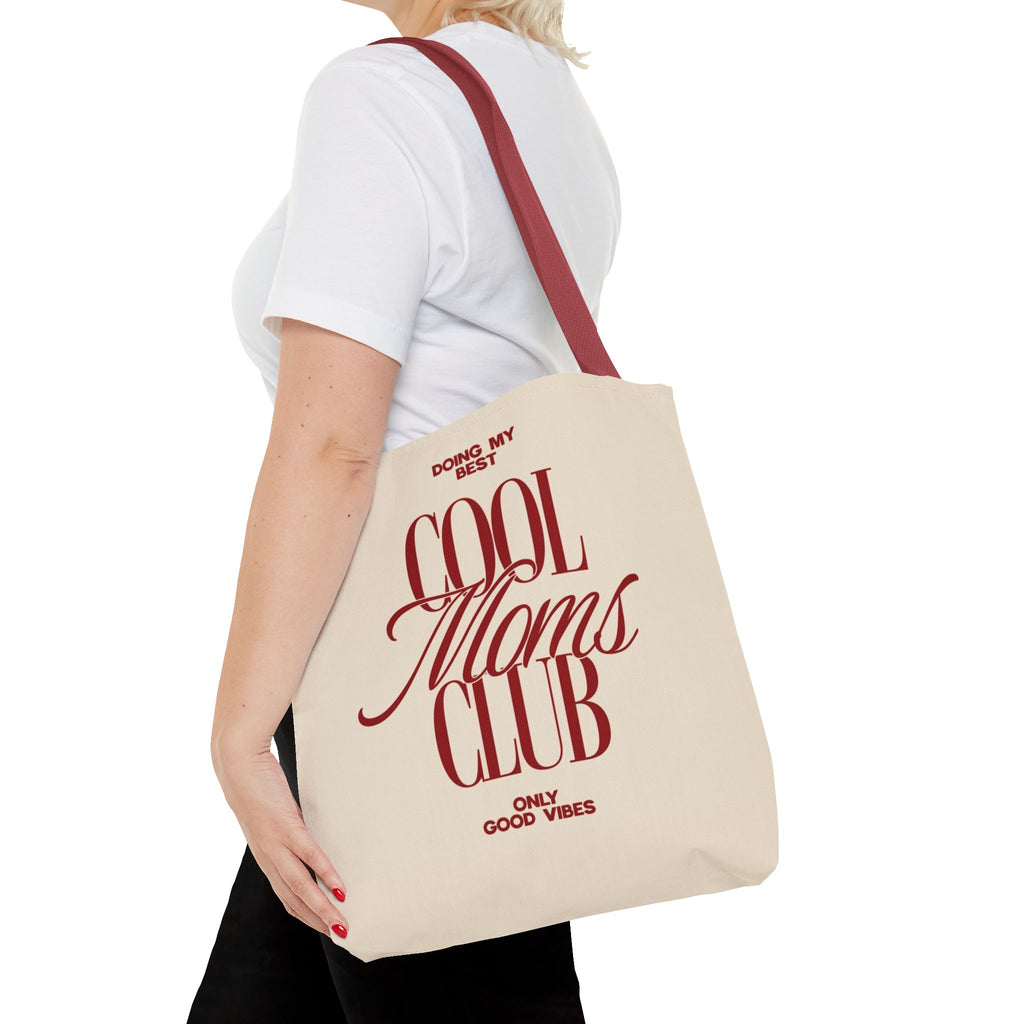 Cool Moms Club Tote Bag — "Doing My Best, Only Good Vibes" Canvas Tote