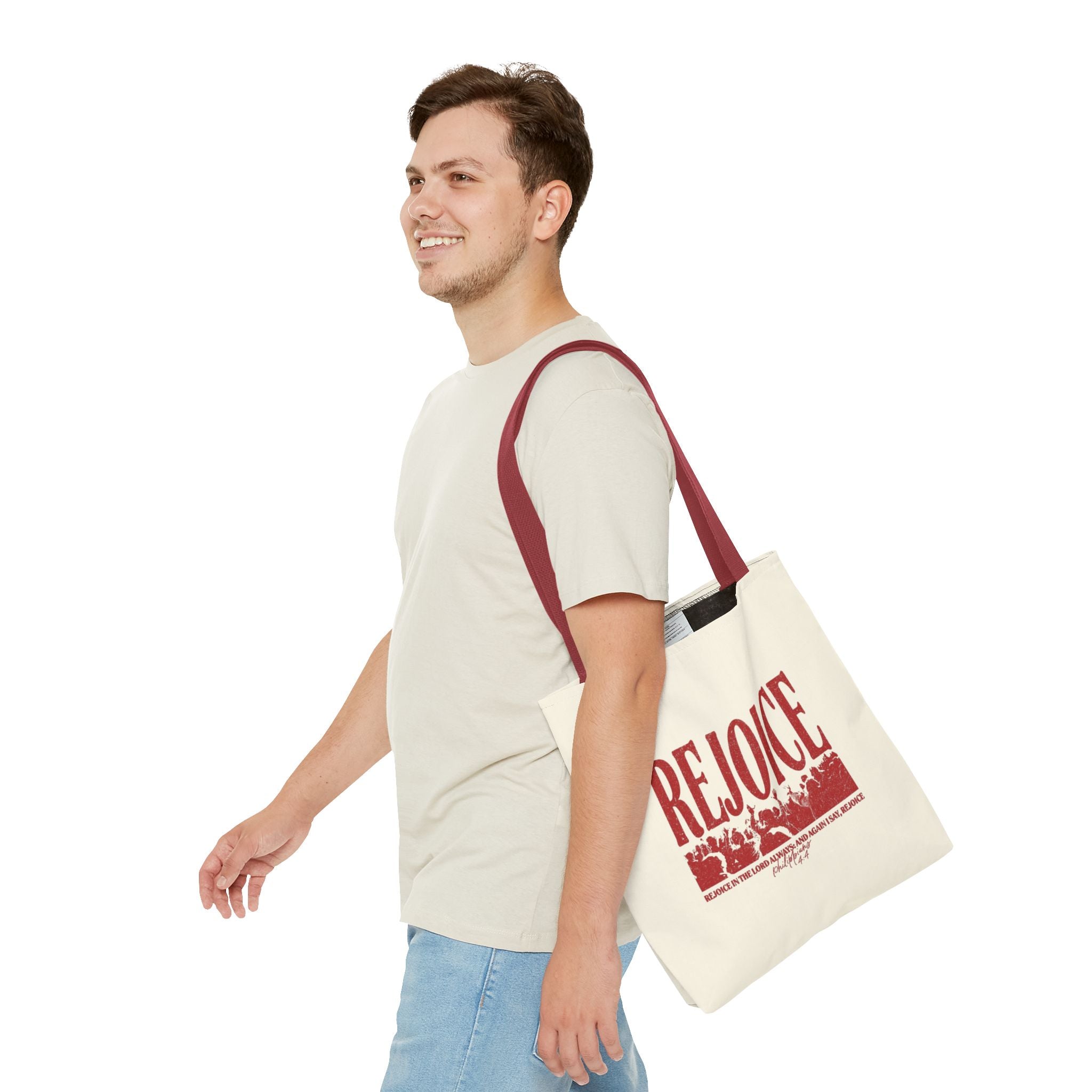"Rejoice" Graphic Tote Bag