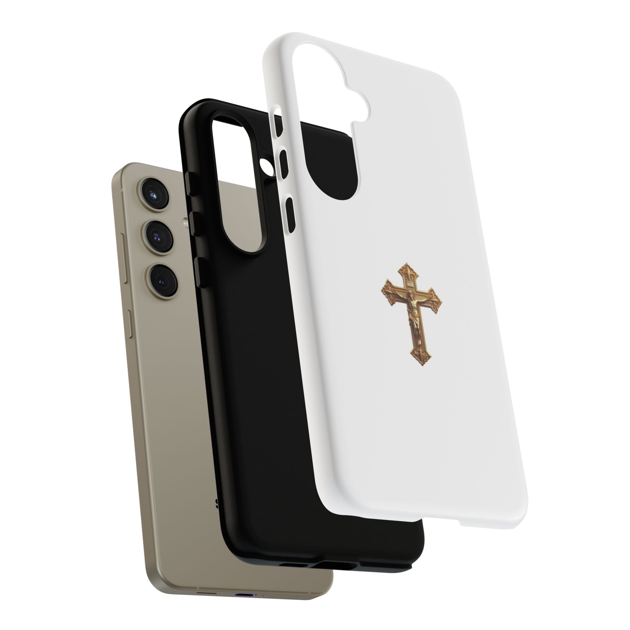 Gold Cross Tough Phone Case | Protective Cover