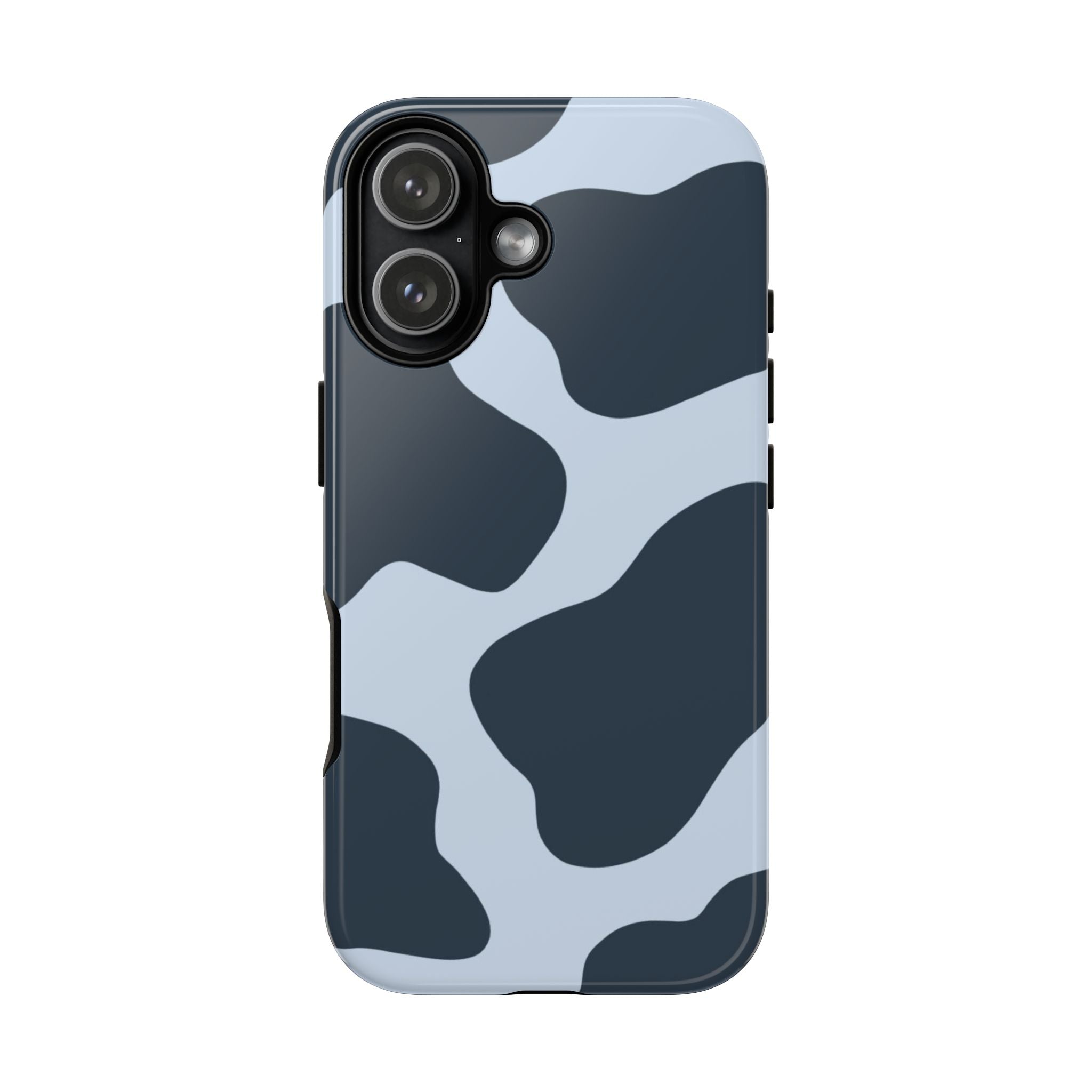 Cow Print Tough iPhone Case — Blue Black Abstract Pattern