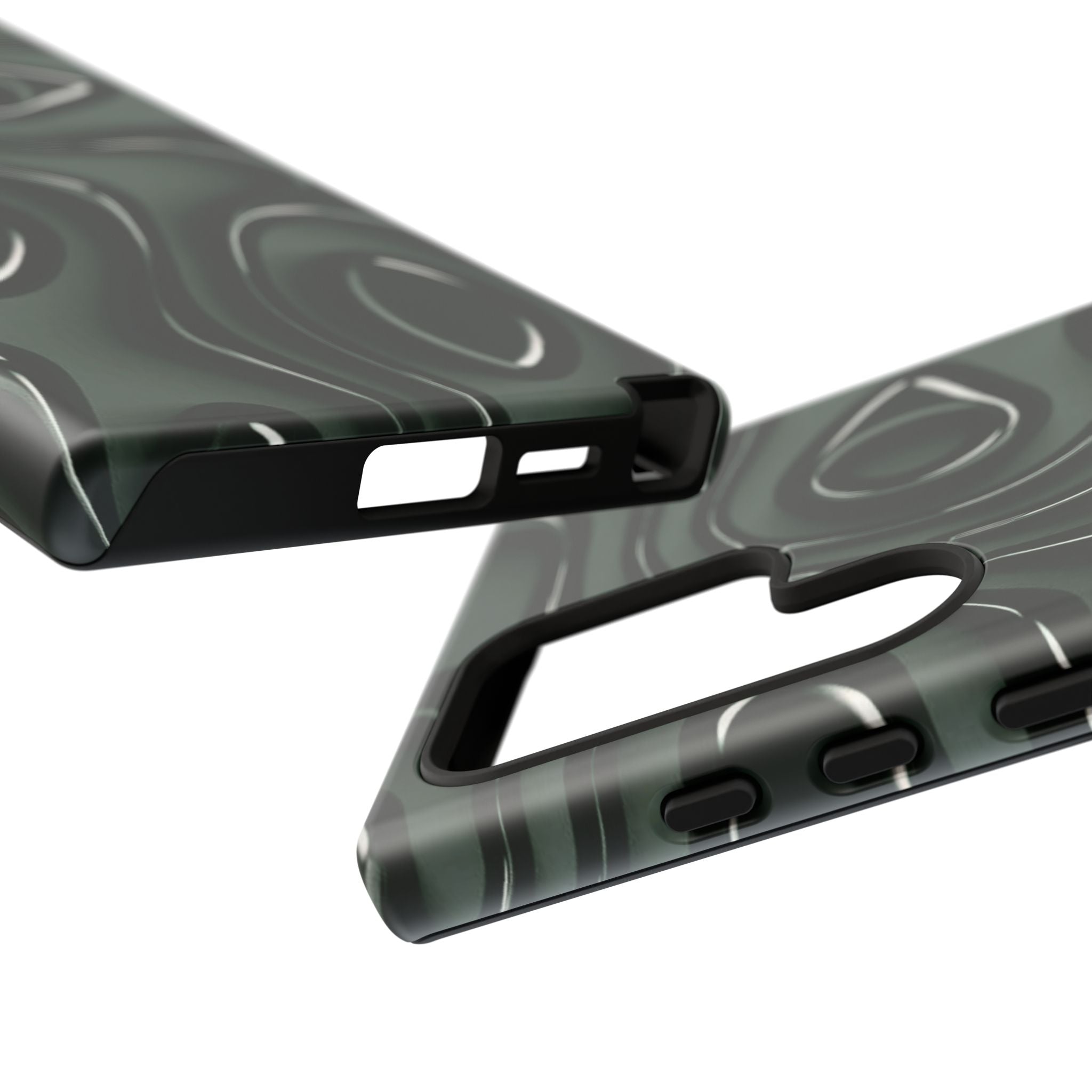 Dark Green Abstract Swirl Tough Phone Case