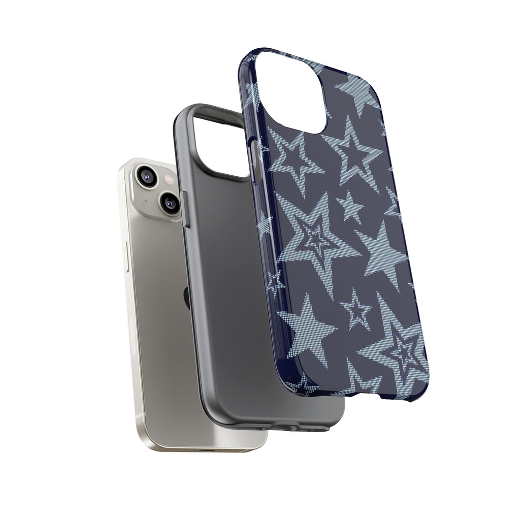 Navy Star Pattern Tough iPhone Case