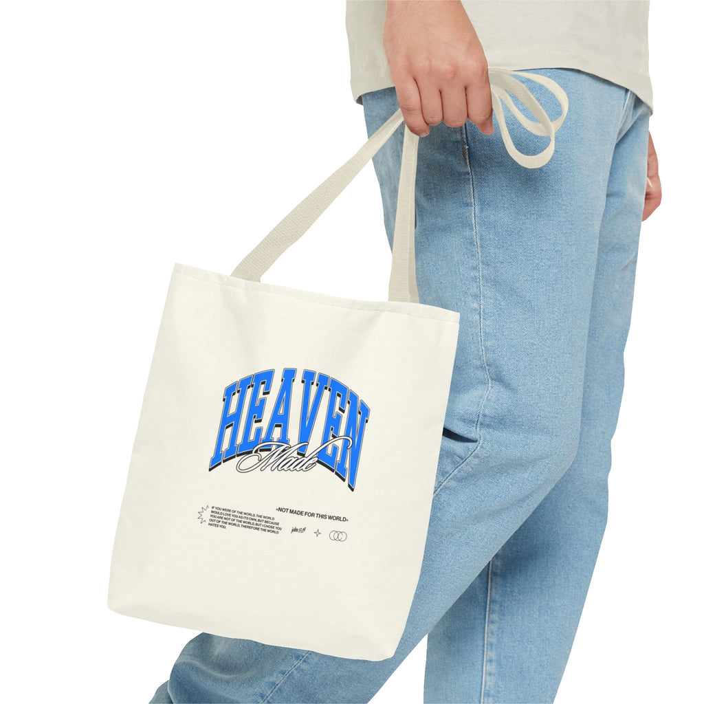 Heaven Music Tote Bag - Retro Blue Graphic All-Over Print