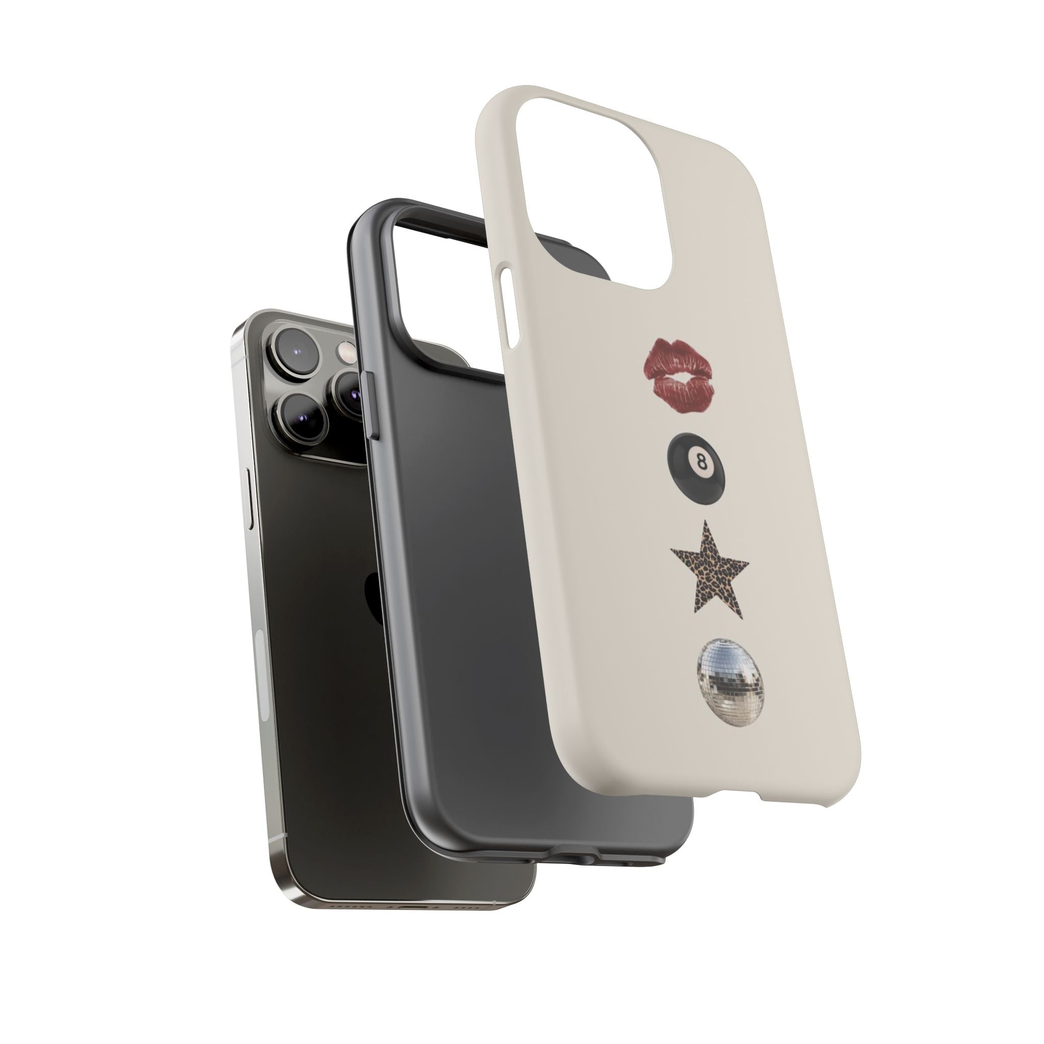 Kiss 8-Ball Star iPhone Case – Trendy Minimalist Protective Cover