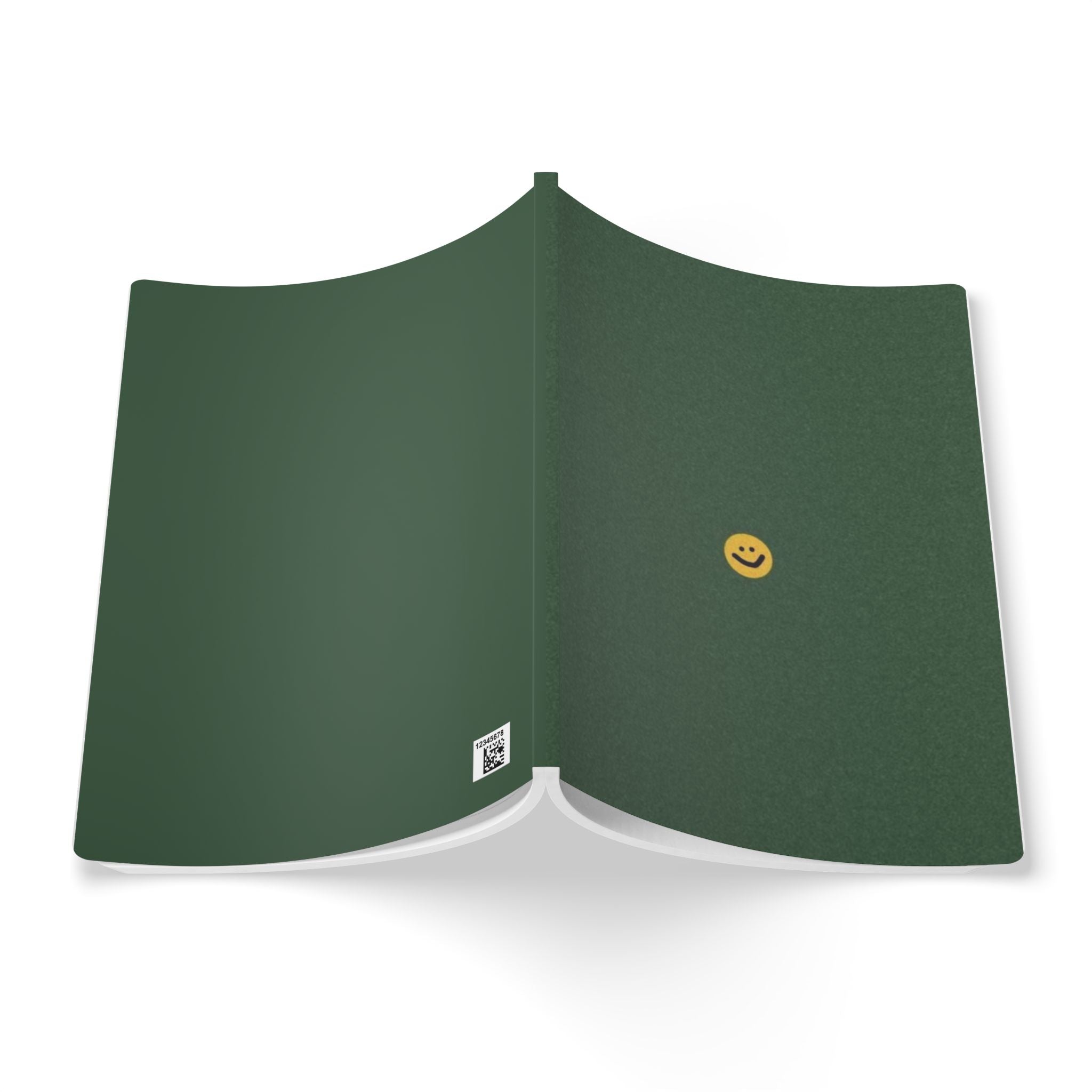Smile Dot Journal — Forest Green Softcover Notebook with Cute Emoticon