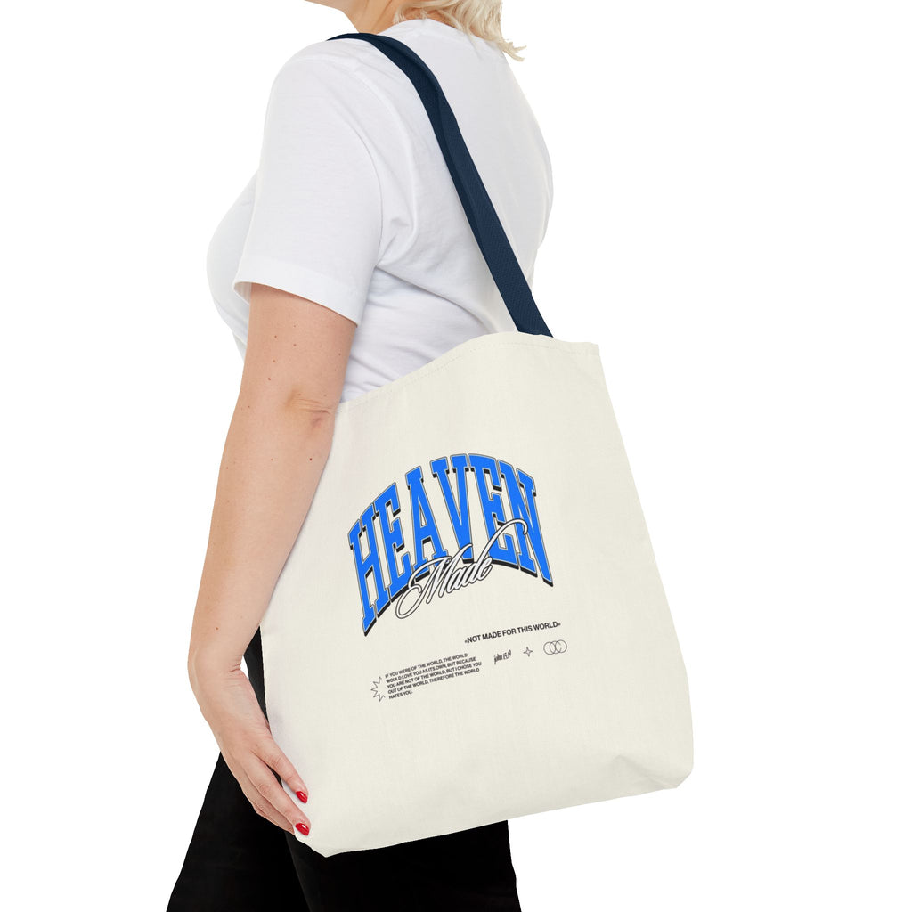 Heaven Music Tote Bag - Retro Blue Graphic All-Over Print