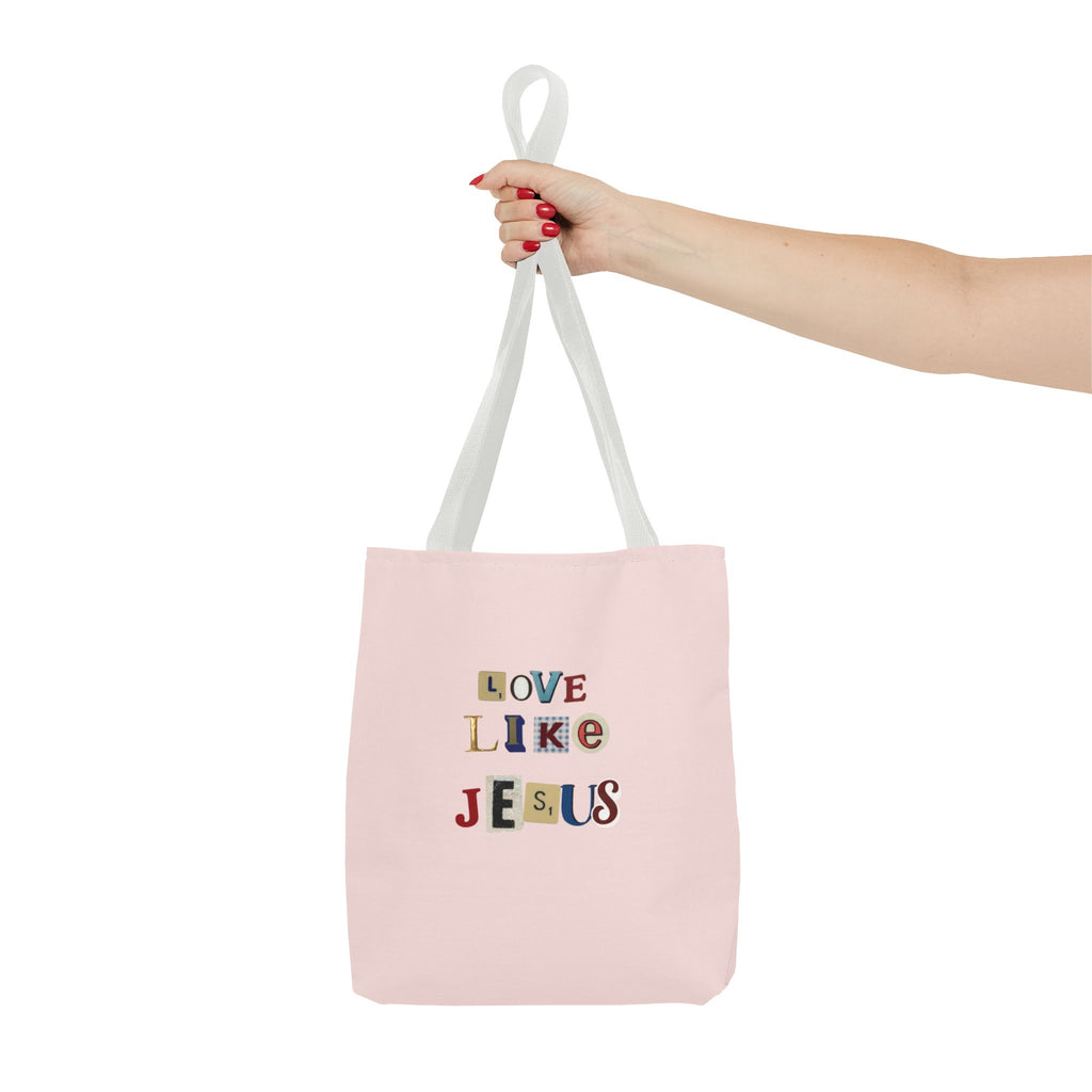 Love Like Jesus Tote Bag — Christian Inspirational Pink Everyday Tote