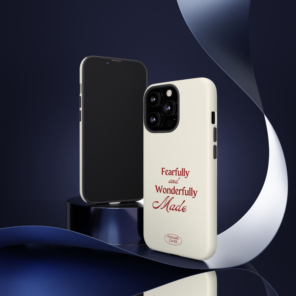 Tough Phone Case — "Fearfully and Wonderfully Made" Christian Scripture Protective Case