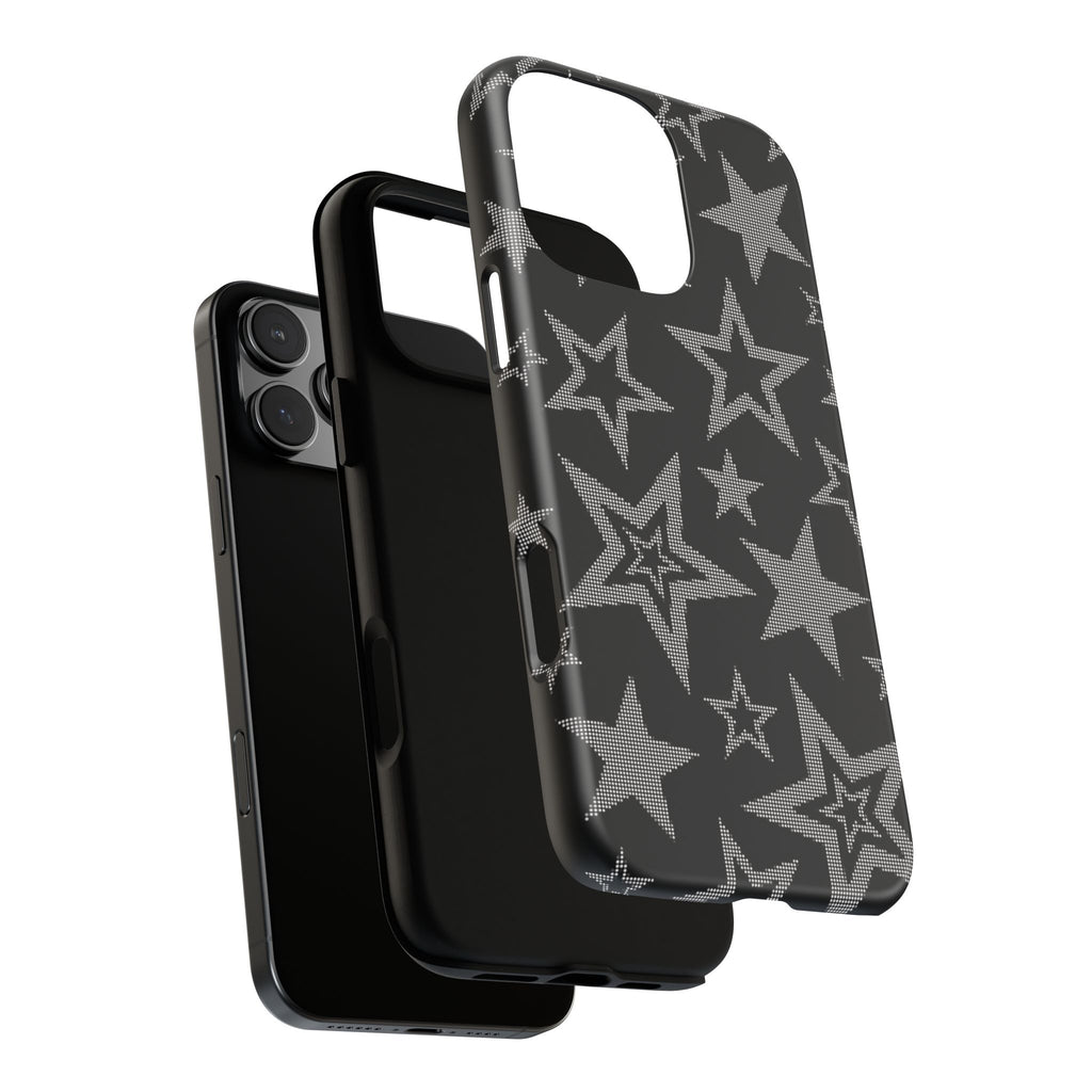 Black Star Pattern Tough Phone Case — Durable Protective Phone Cover