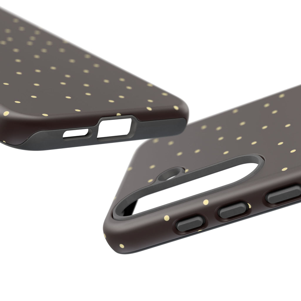 Brown Gold Polka Dot Tough Phone Case