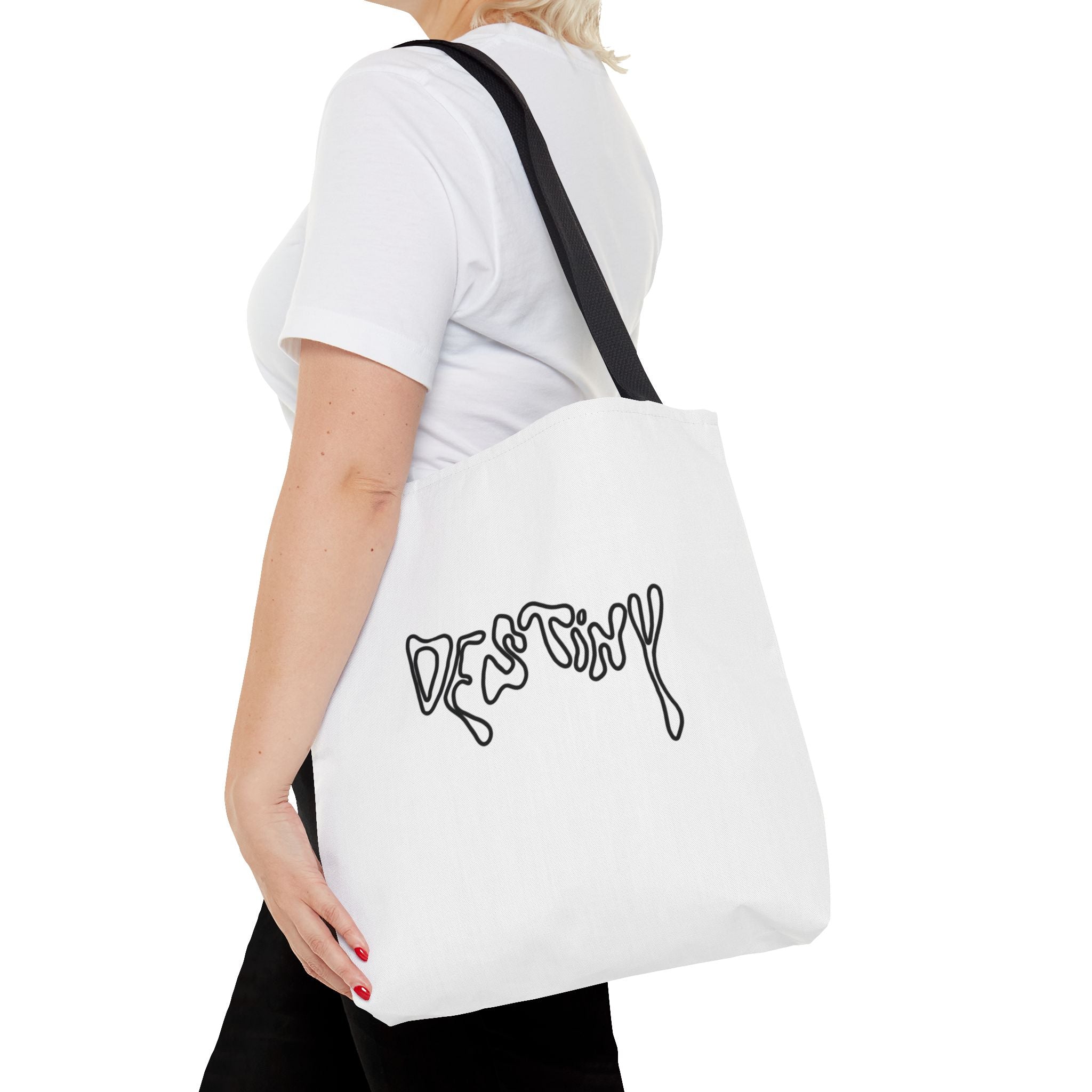 Destiny Script Tote Bag – Minimalist Graphic Canvas Tote
