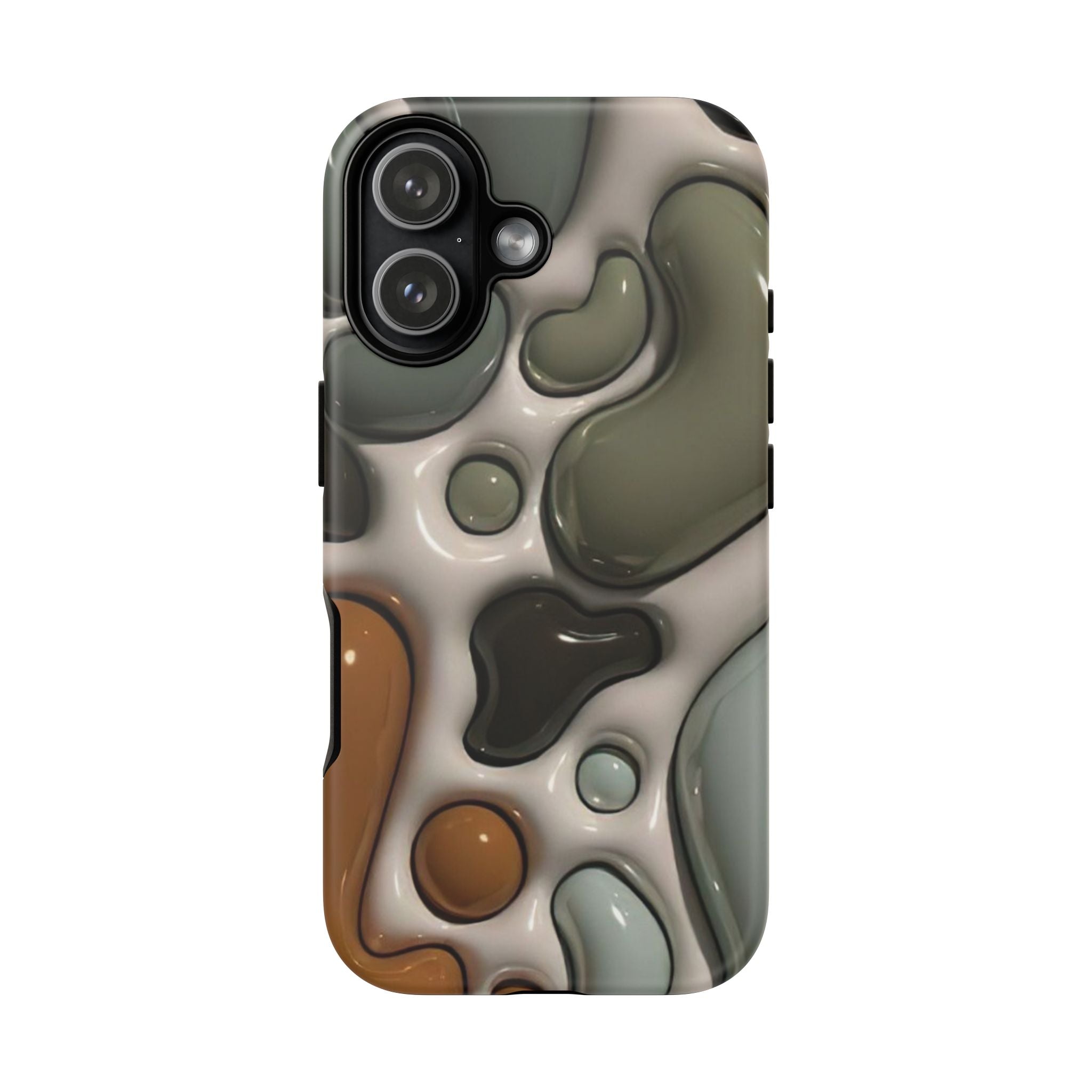 Abstract Pebble Pattern iPhone Case — Modern Organic Camouflage Tough Case