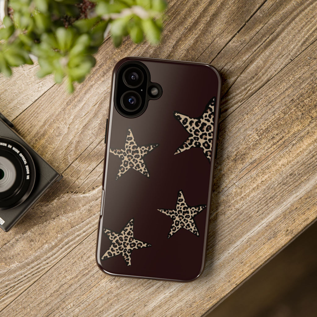 Leopard Star iPhone Case — Chic Brown Protective Tough Case