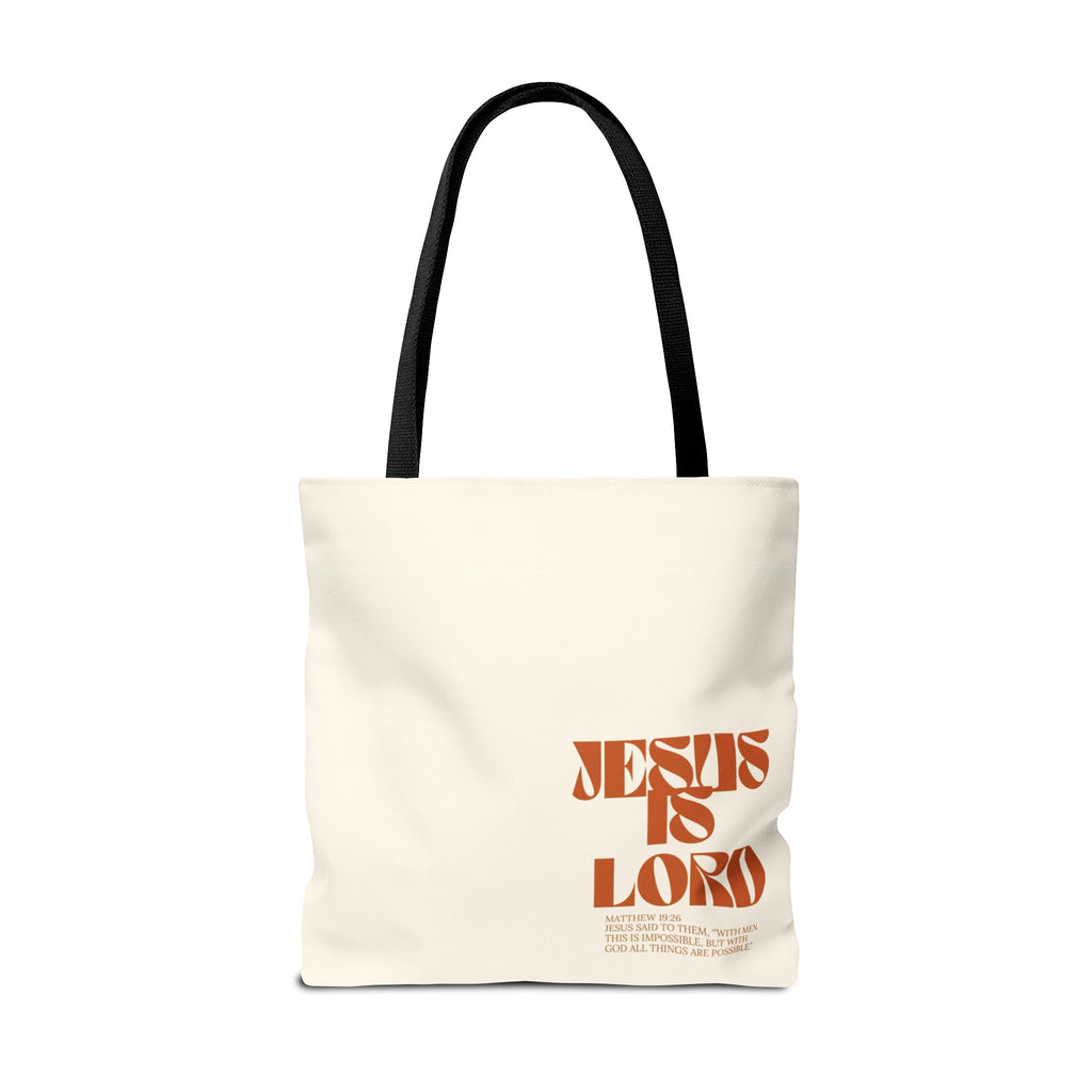 "Jesus Is Lord" Tote Bag — Faith-Based Christian Quote Everyday Tote
