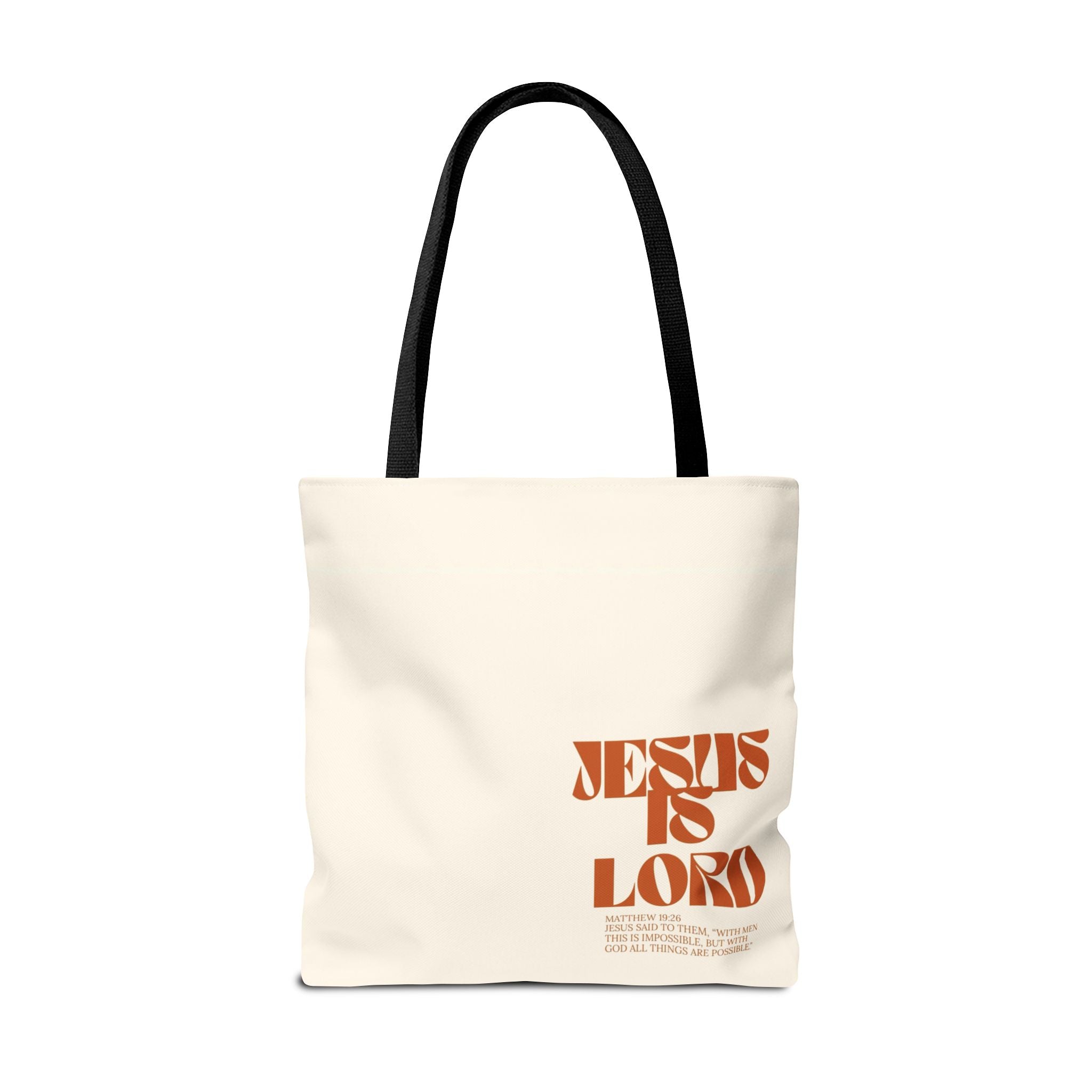 "Jesus Is Lord" Tote Bag — Faith-Based Christian Quote Everyday Tote