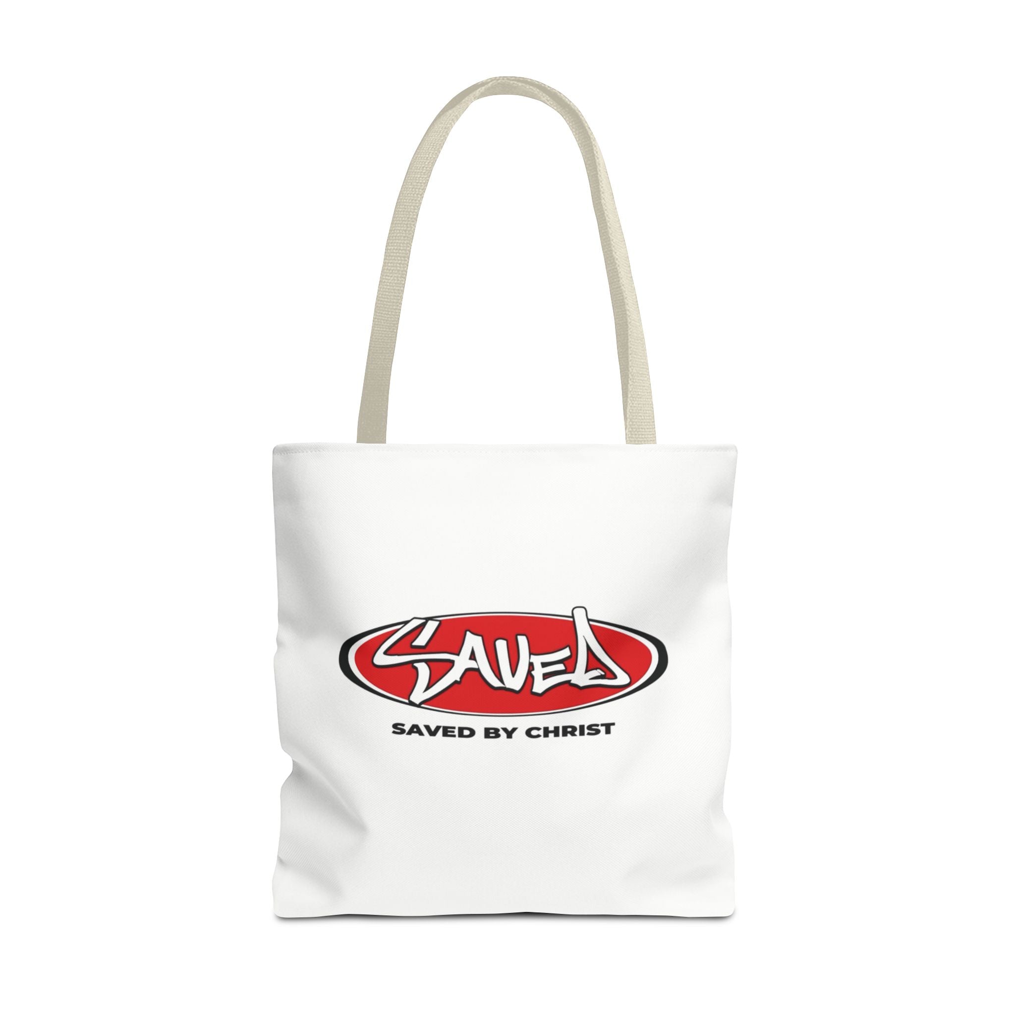 "Saved by Christ" Canvas Tote Bag