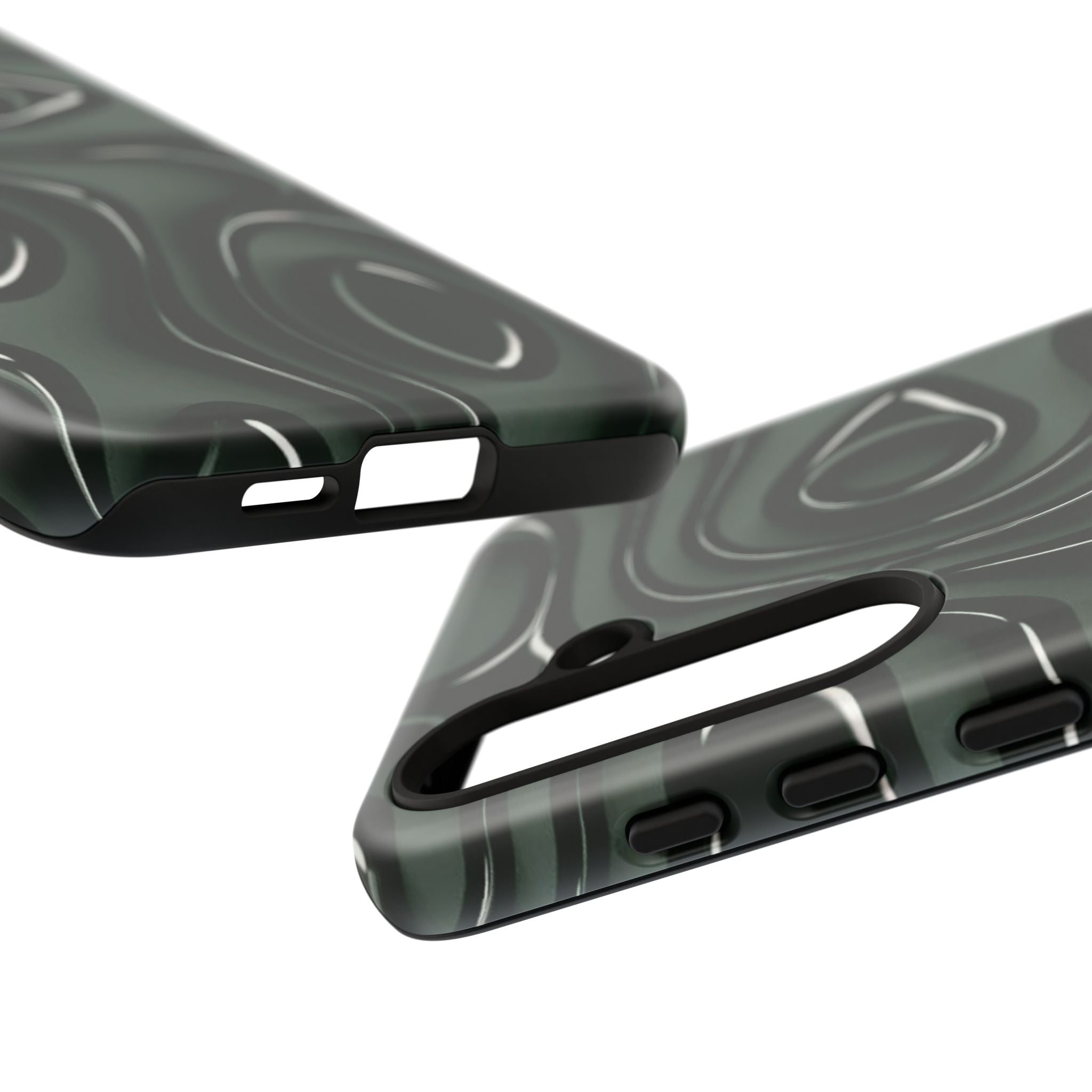Dark Green Abstract Swirl Tough Phone Case