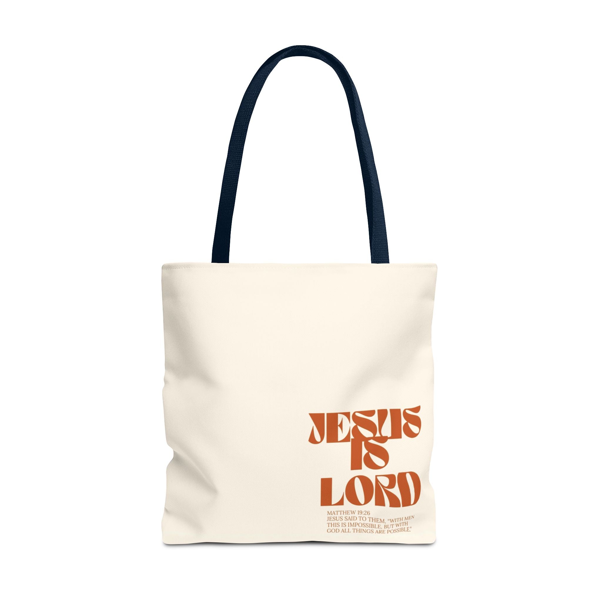 "Jesus Is Lord" Tote Bag — Faith-Based Christian Quote Everyday Tote