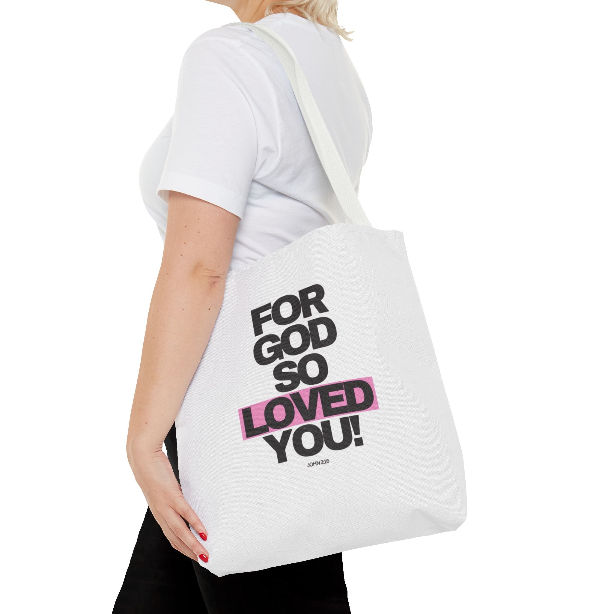 For God So Loved You Tote Bag — Inspirational Christian Canvas Tote
