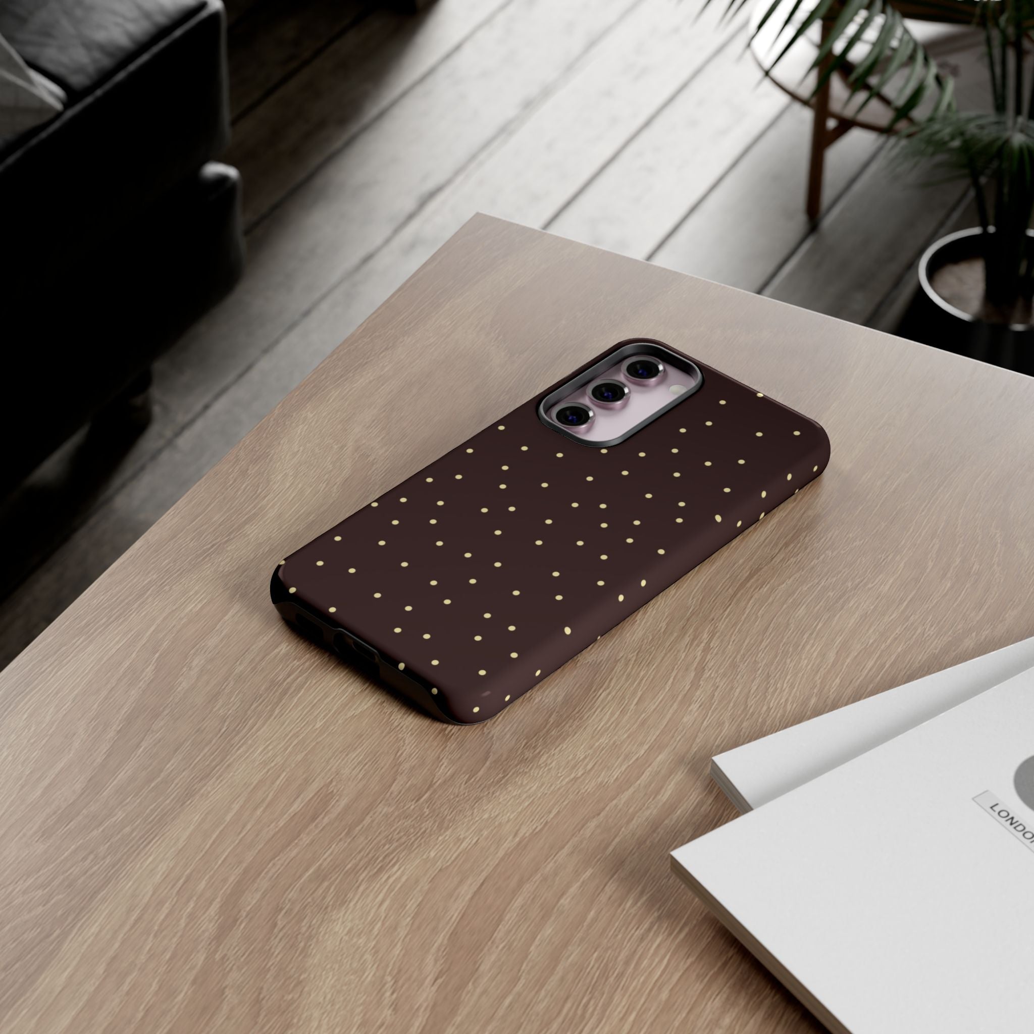 Brown Gold Polka Dot Tough Phone Case