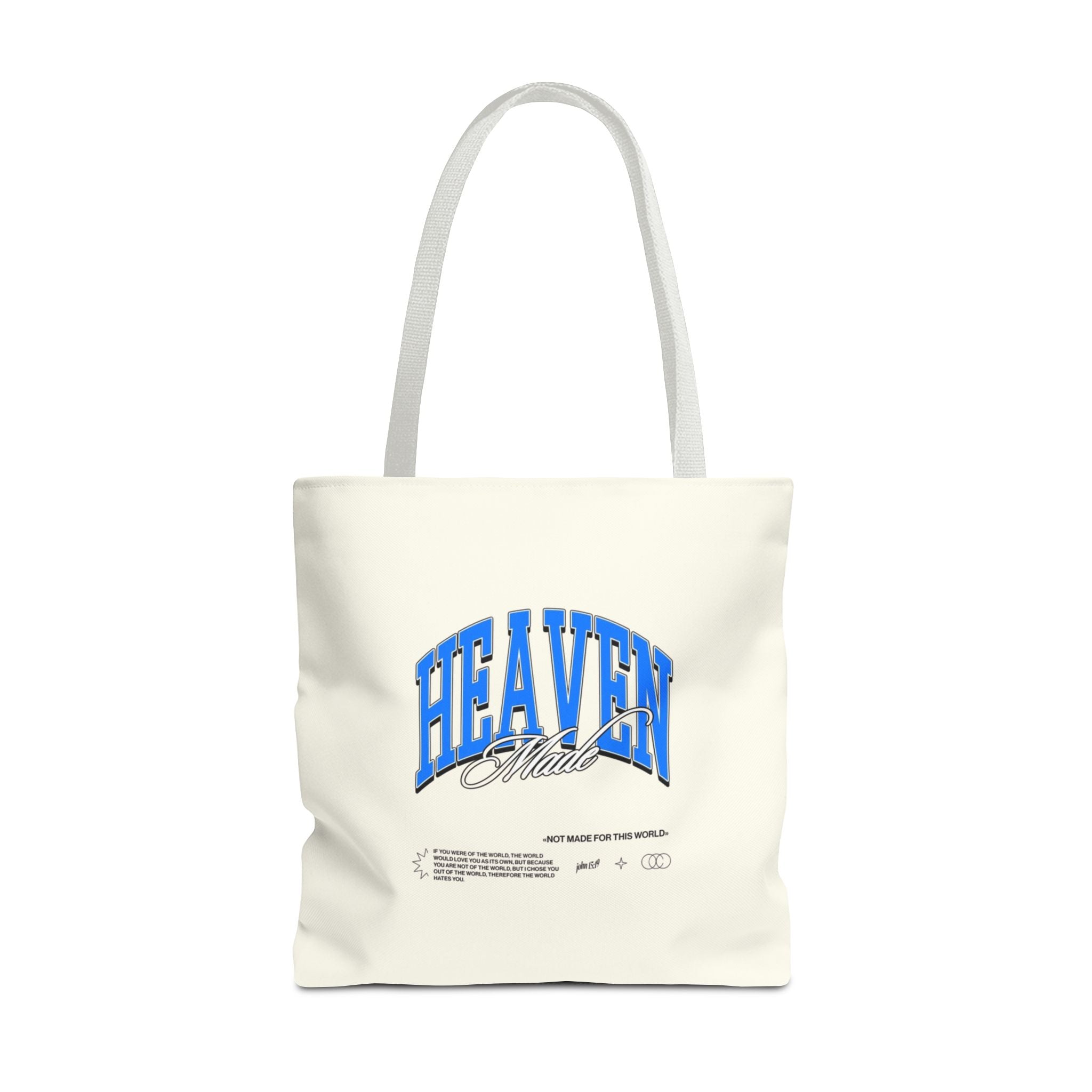Heaven Music Tote Bag - Retro Blue Graphic All-Over Print