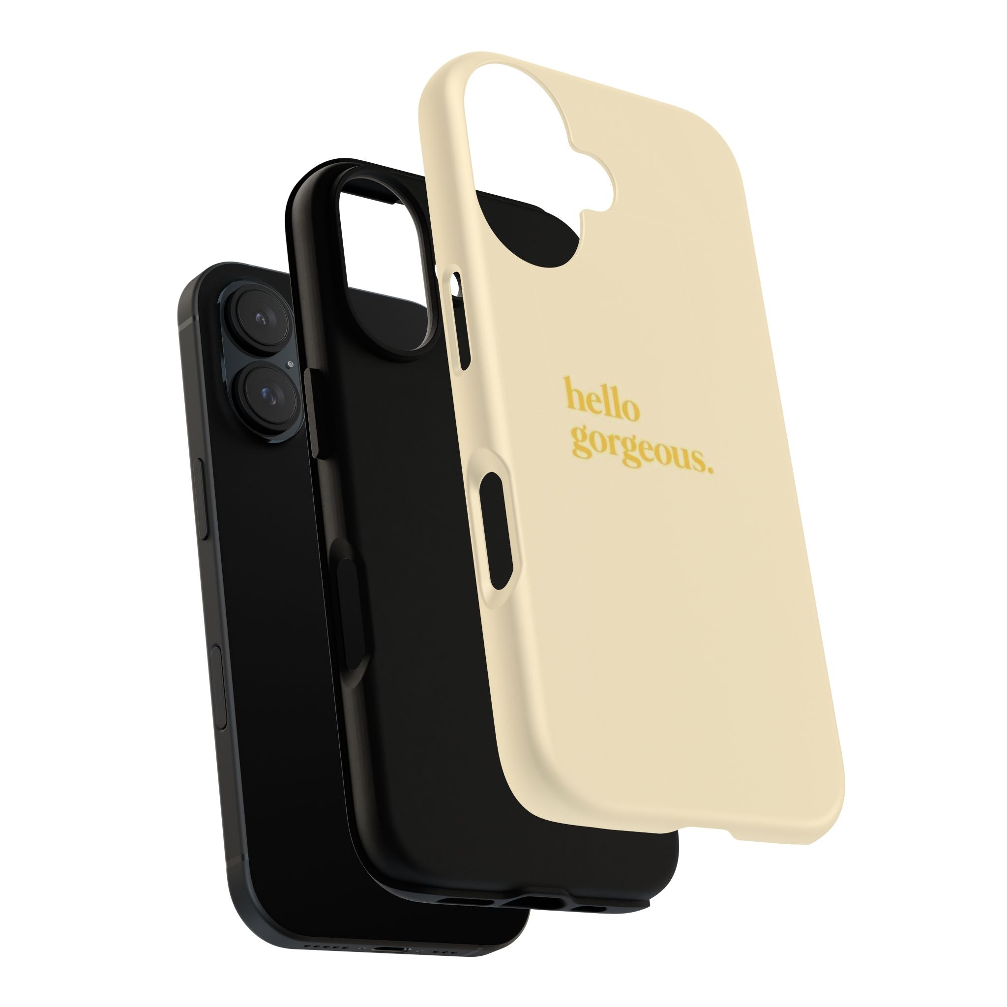 Hello Gorgeous iPhone Case — Cream Tough Protective Cover
