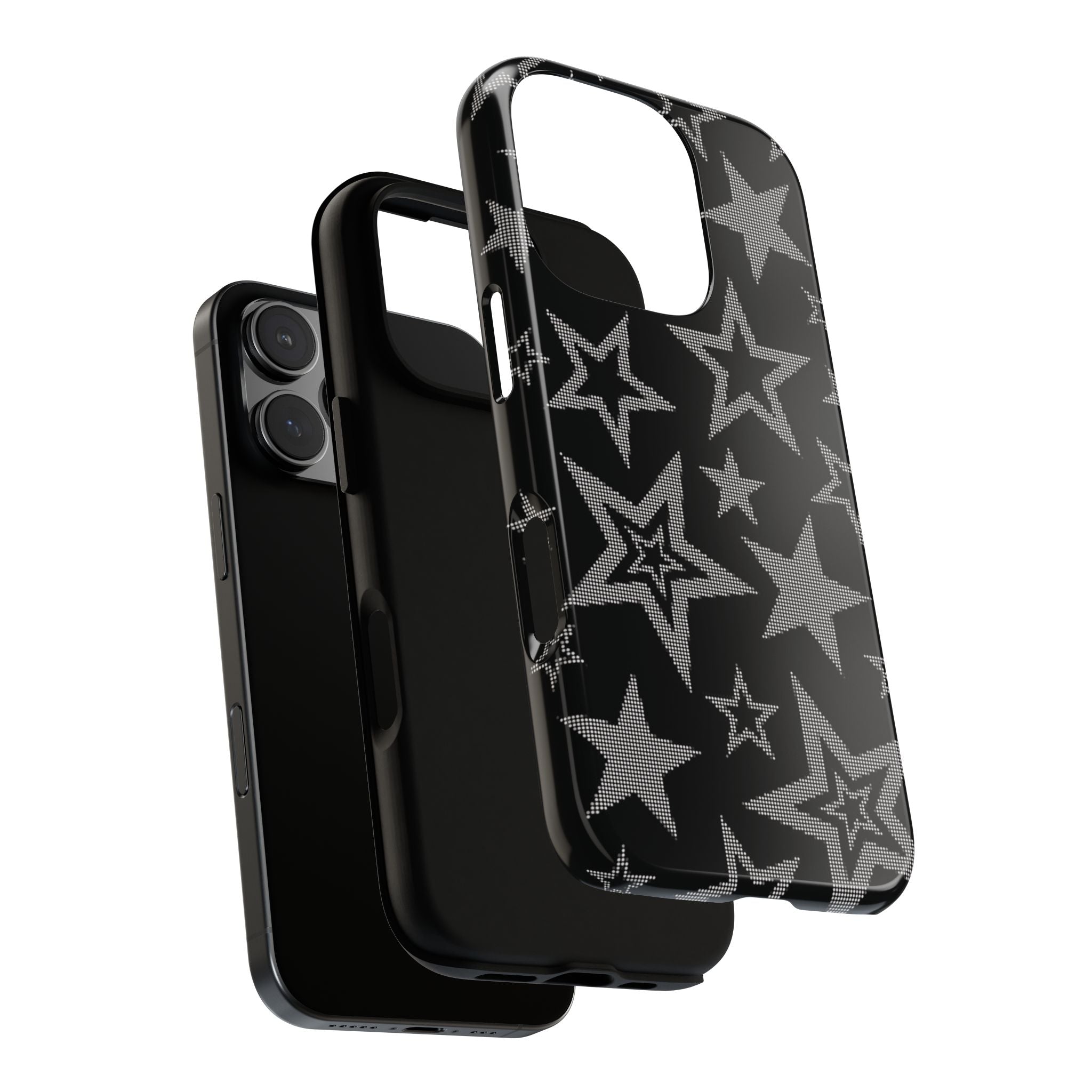 Black Star Pattern Tough Phone Case — Durable Protective Phone Cover