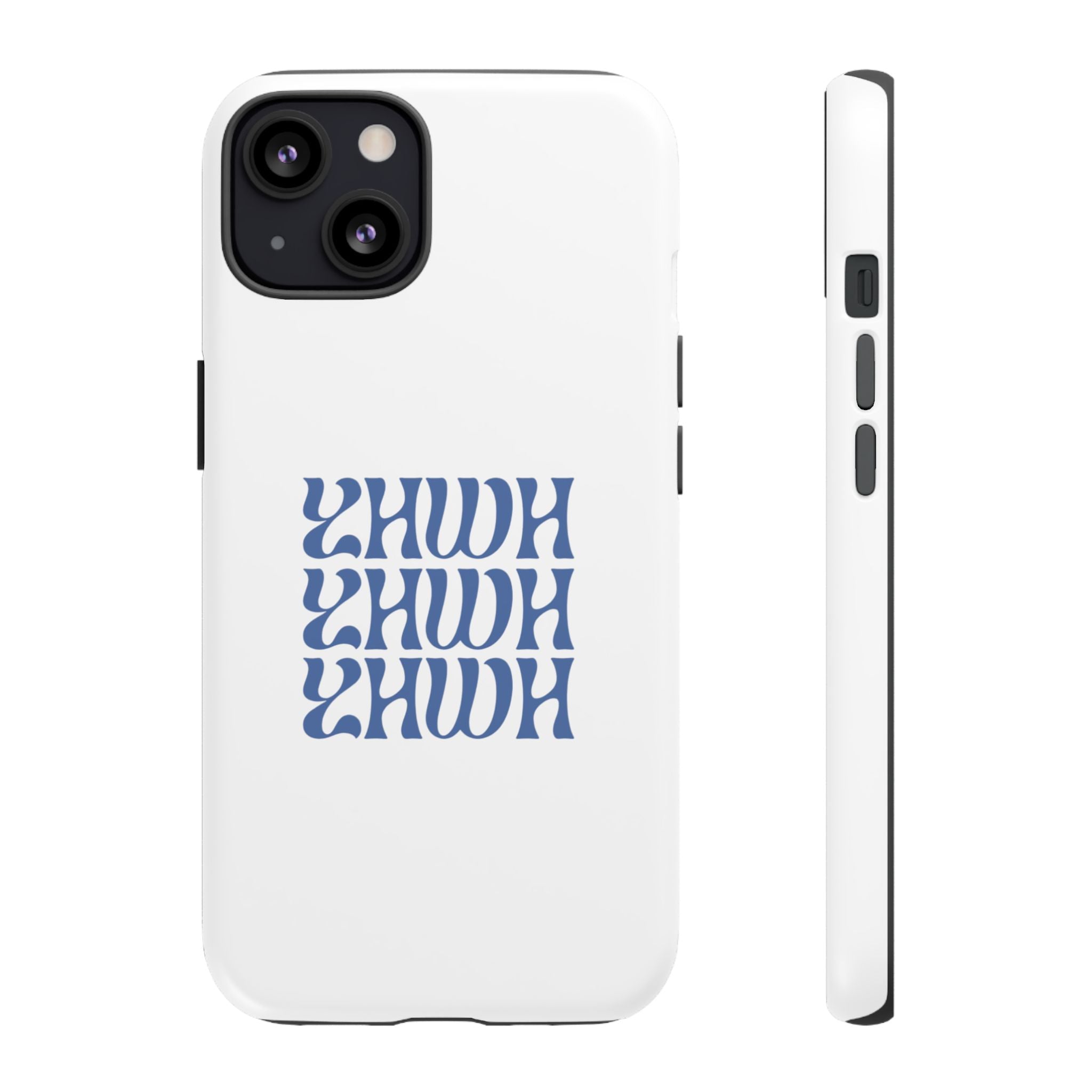 "YHWH" — Retro Blue Wavy Tough Phone Case