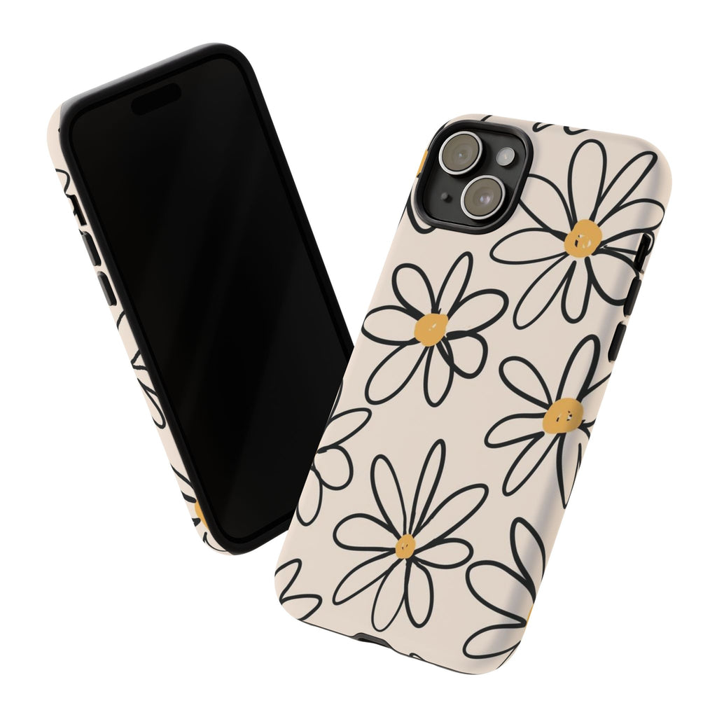 Daisy Sketch iPhone Case — Floral Protective Phone Cover
