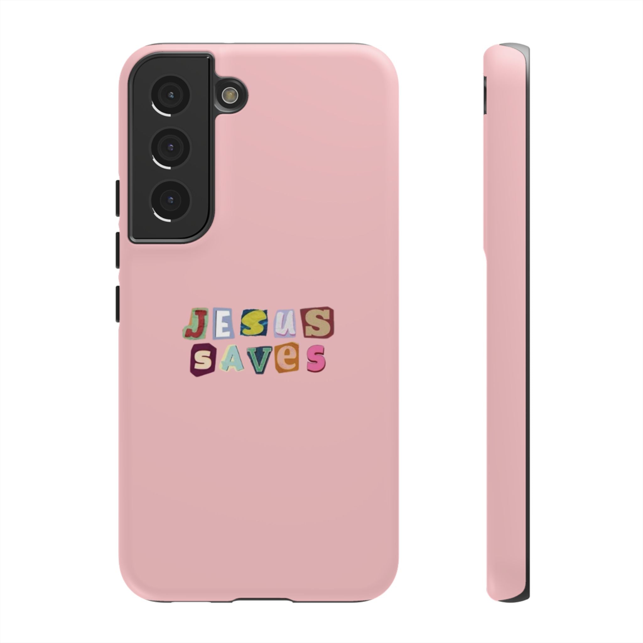Jesus Saves Pink Tough Phone Case - Faith Protective Cover