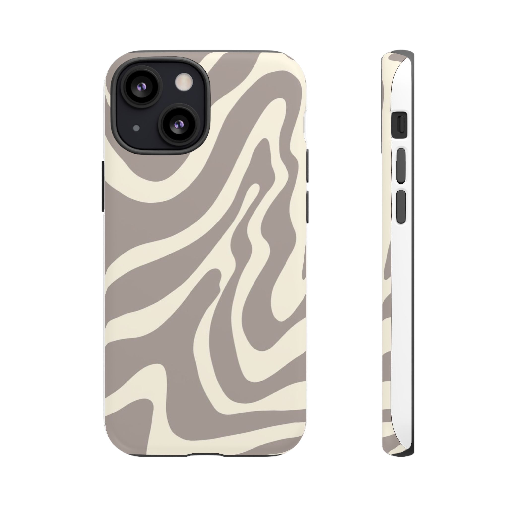 Neutral Zebra Print Tough iPhone Case