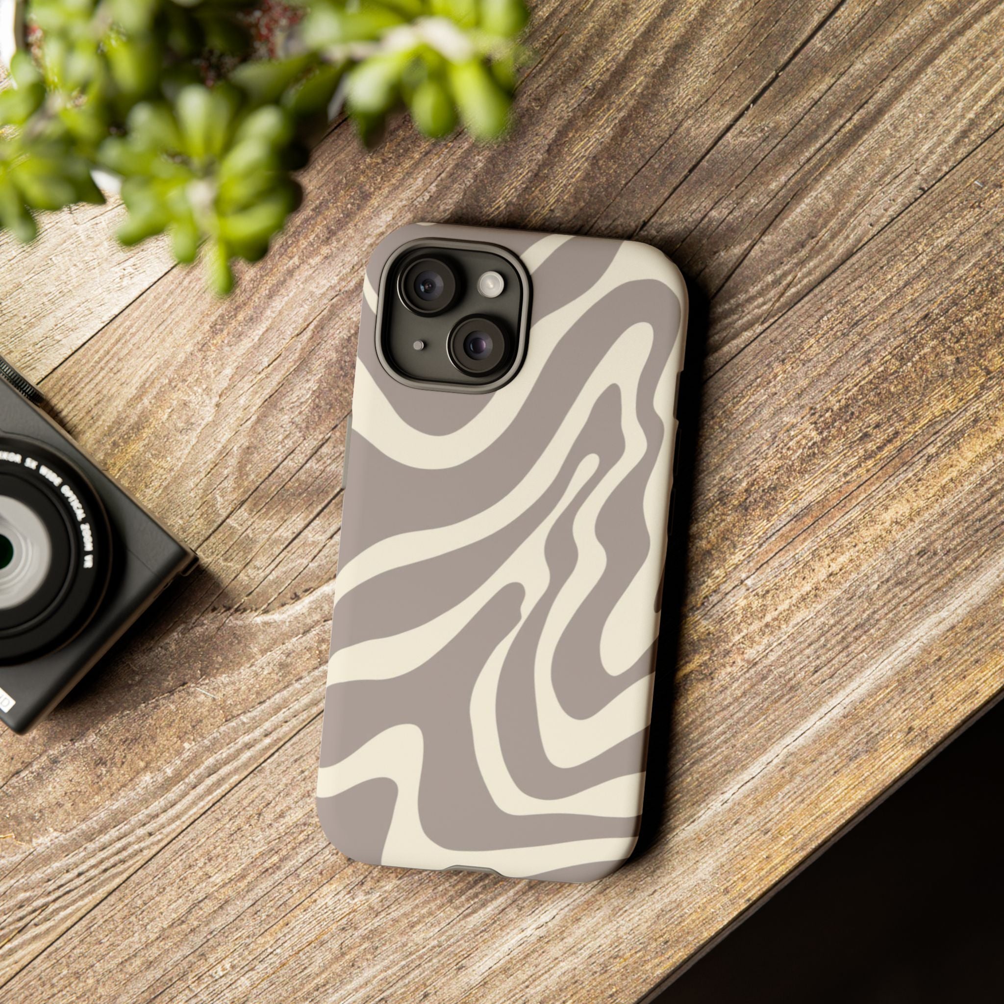 Neutral Zebra Print Tough iPhone Case