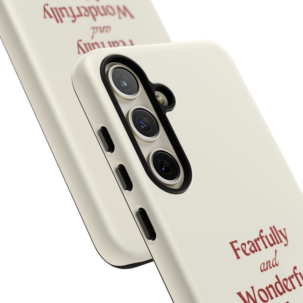 Tough Phone Case — "Fearfully and Wonderfully Made" Christian Scripture Protective Case