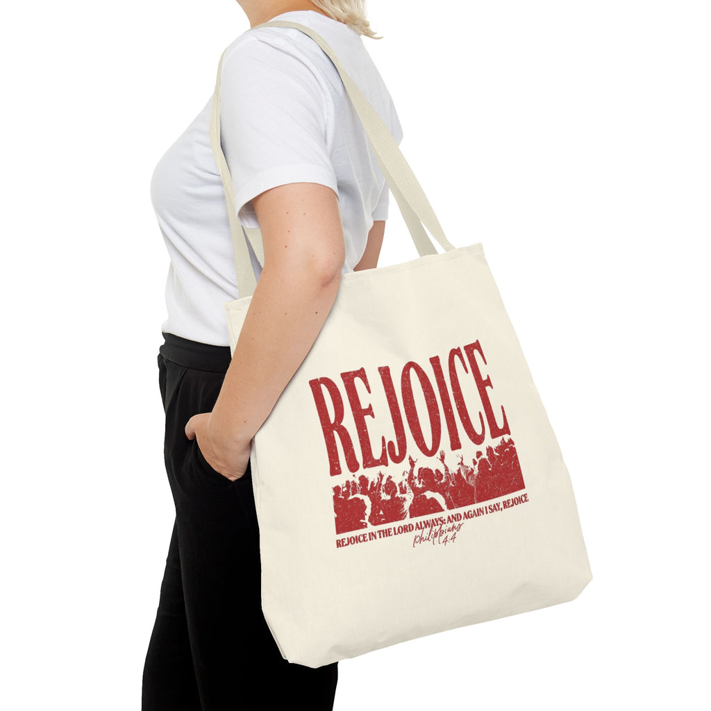 "Rejoice" Graphic Tote Bag