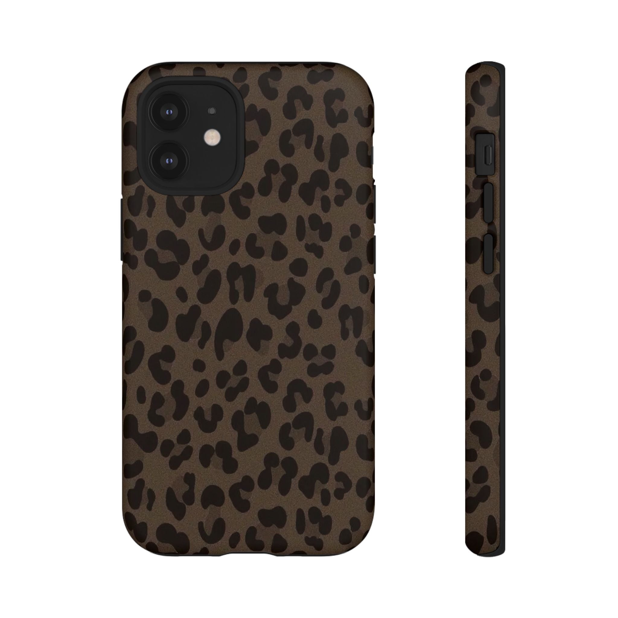 Leopard Print Tough iPhone Case — Durable Brown Animal Pattern Protective Cover