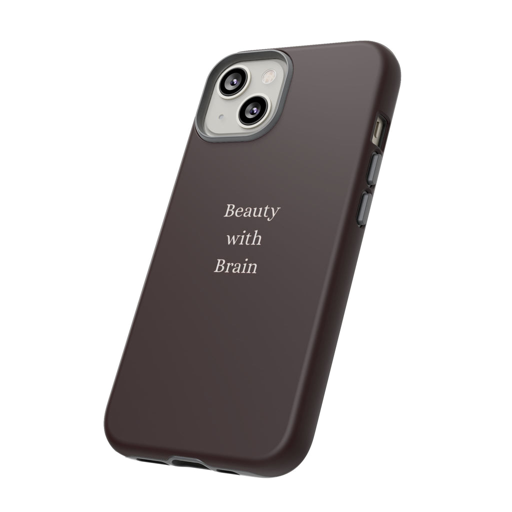 Tough Case — "Beauty with Brain" Protective iPhone Case (Sleek Maroon)