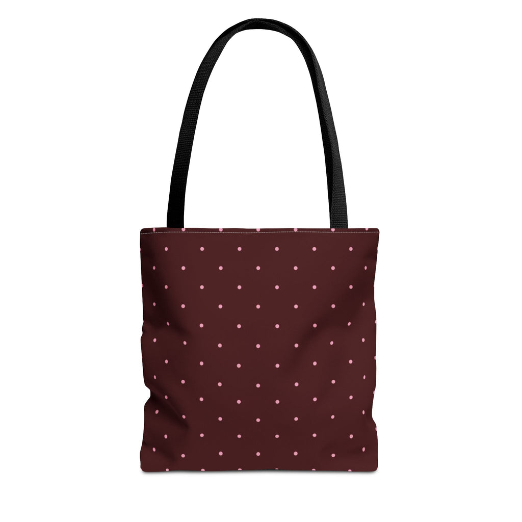 Burgundy Polka Dot Tote Bag
