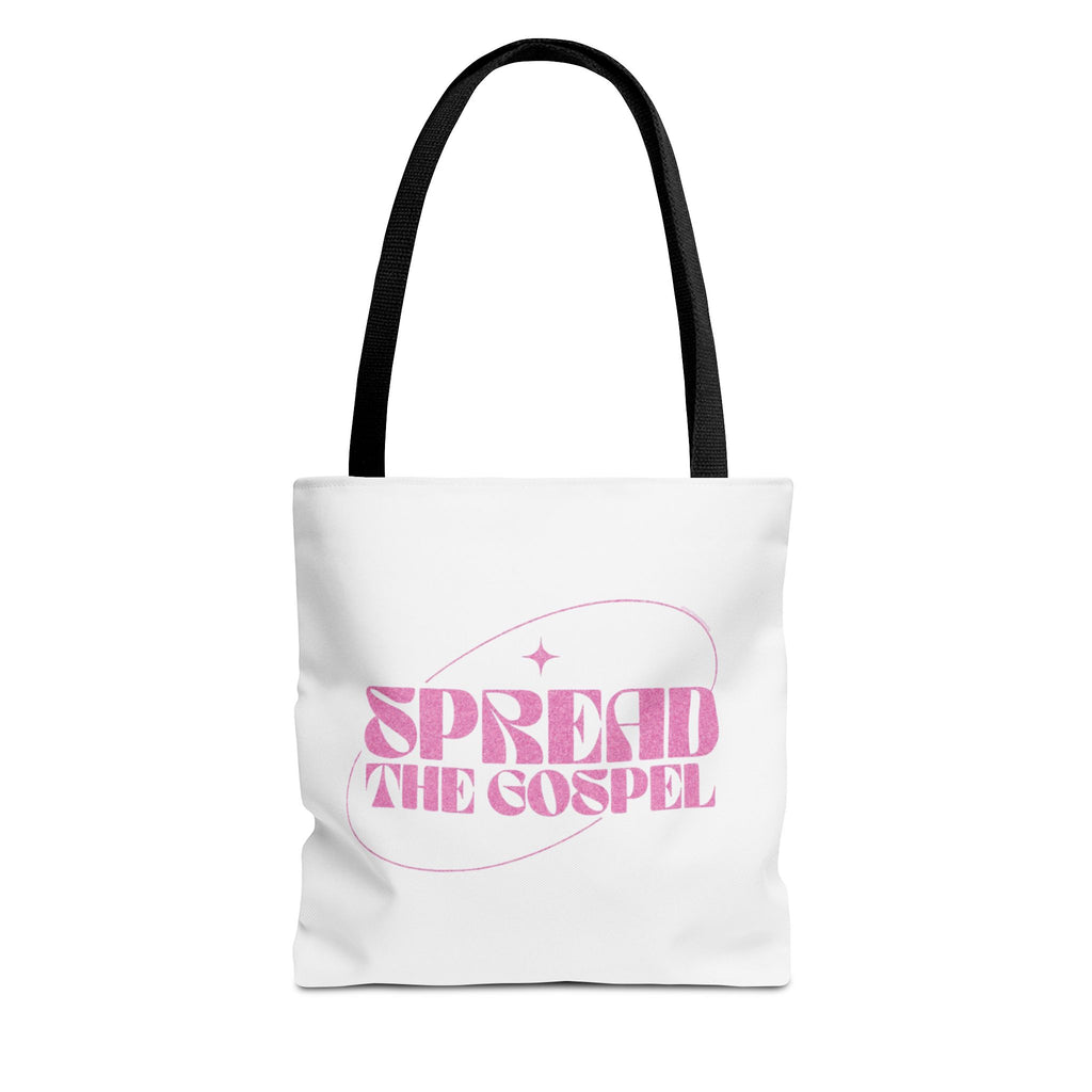 Spread the Gospel Tote Bag — Pink Retro Canvas Tote