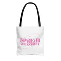 Spread the Gospel Tote Bag — Pink Retro Canvas Tote