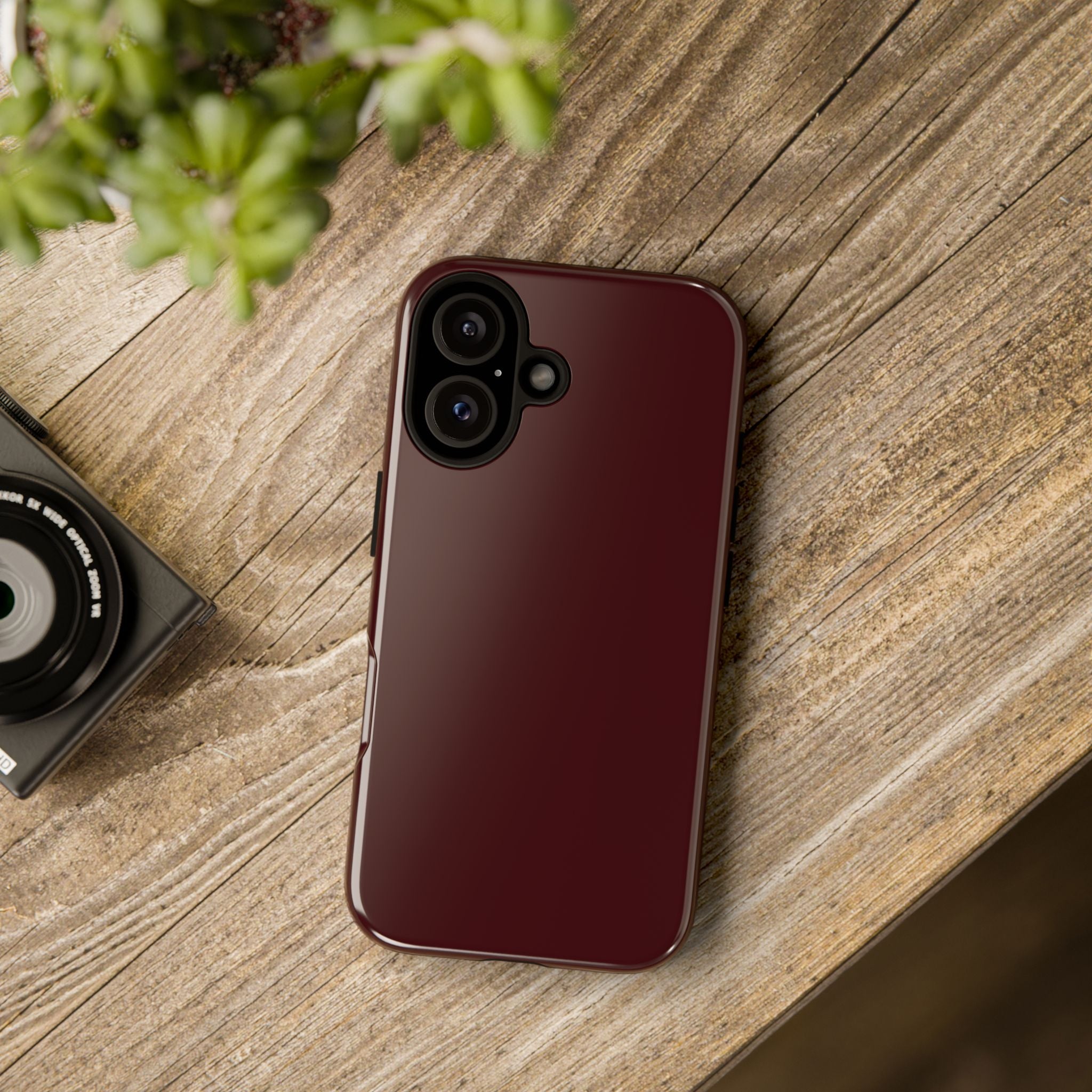 Maroon Tough iPhone Case — Slim Impact-Resistant Protective Cover