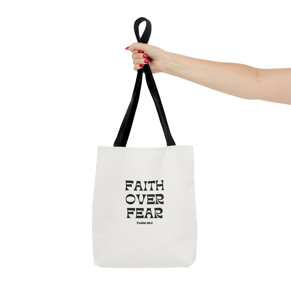Faith Over Fear Tote Bag — Christian Inspirational Scripture Bag (Psalm 56:3)