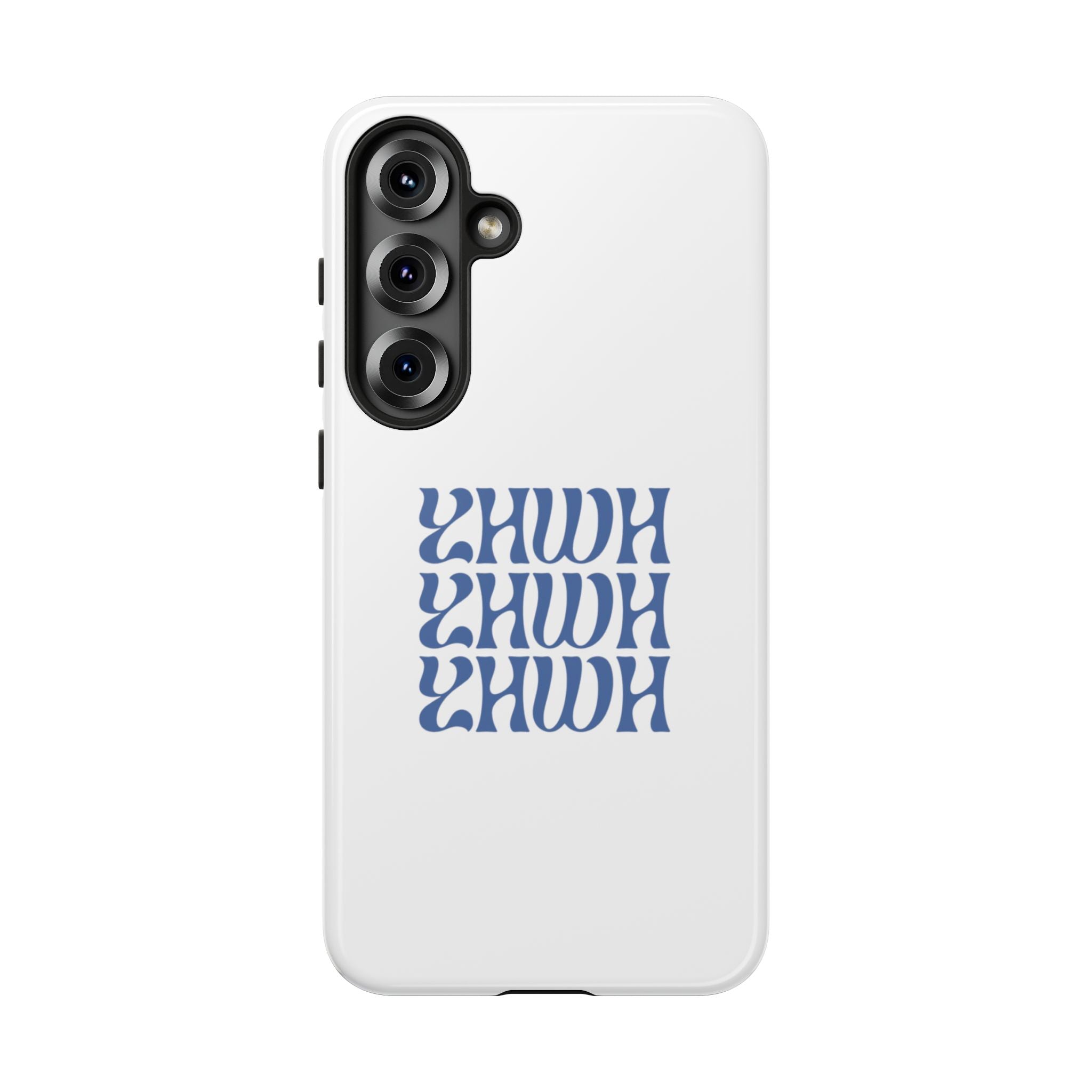 "YHWH" — Retro Blue Wavy Tough Phone Case