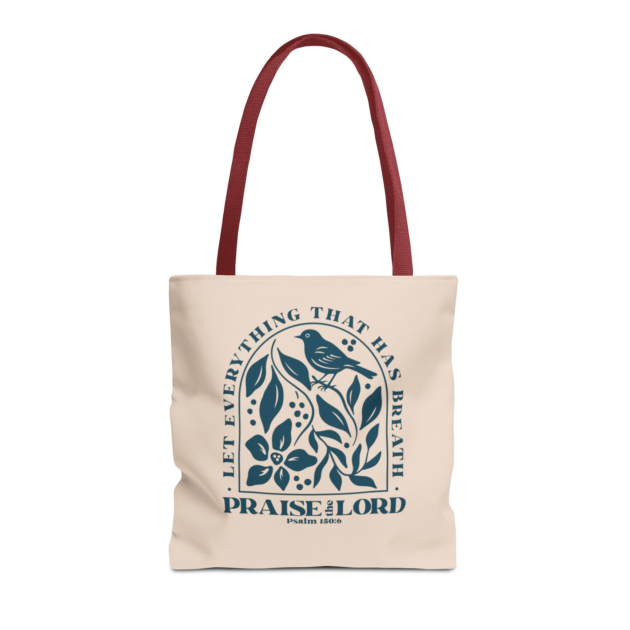 "Praise the Lord" Floral Psalm 150:6 Tote Bag