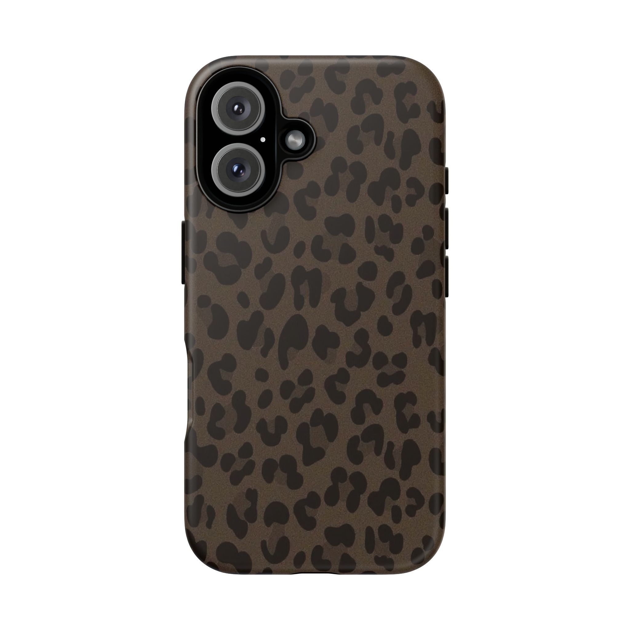 Leopard Print Tough iPhone Case — Durable Brown Animal Pattern Protective Cover