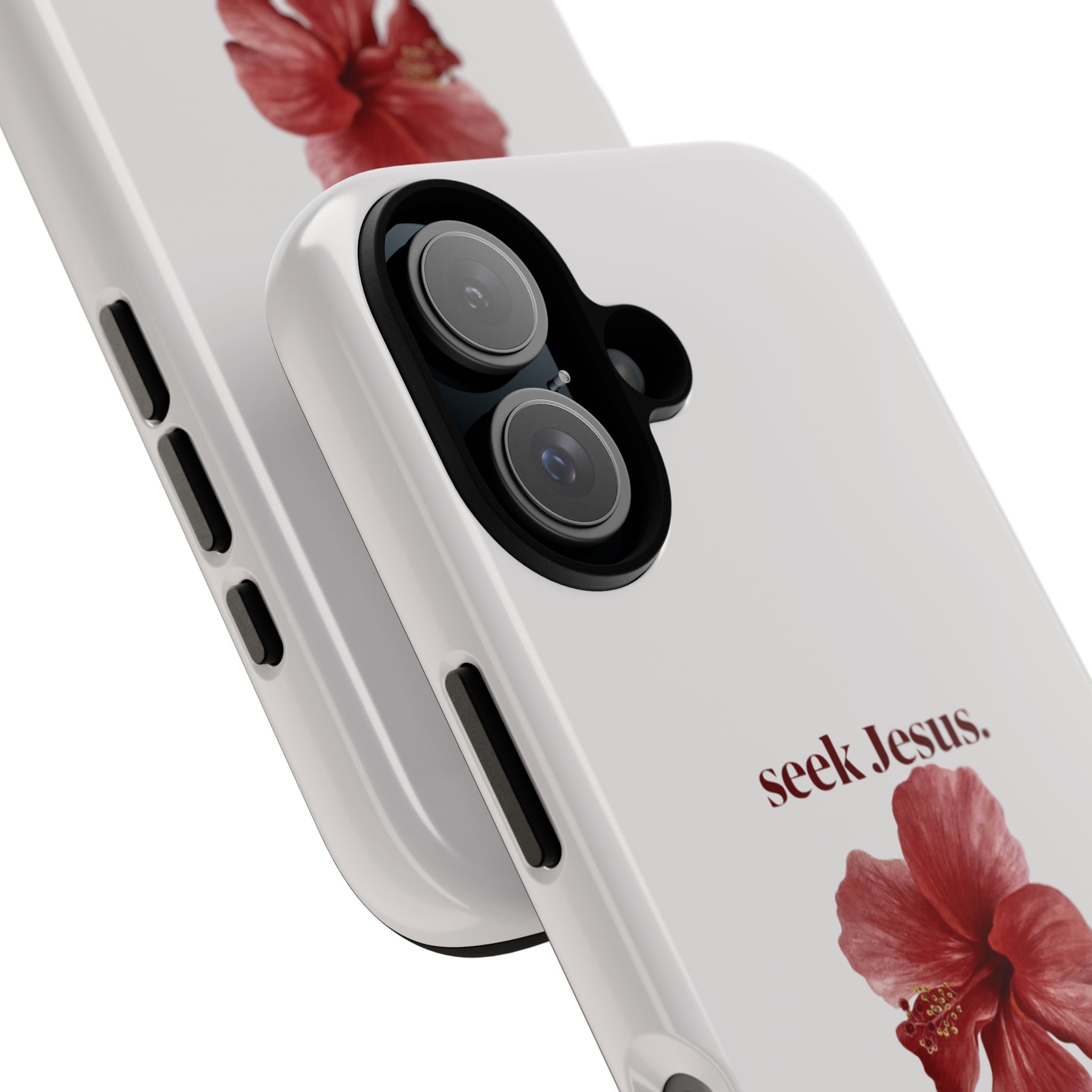 "seek Jesus." Floral Tough Protective Case