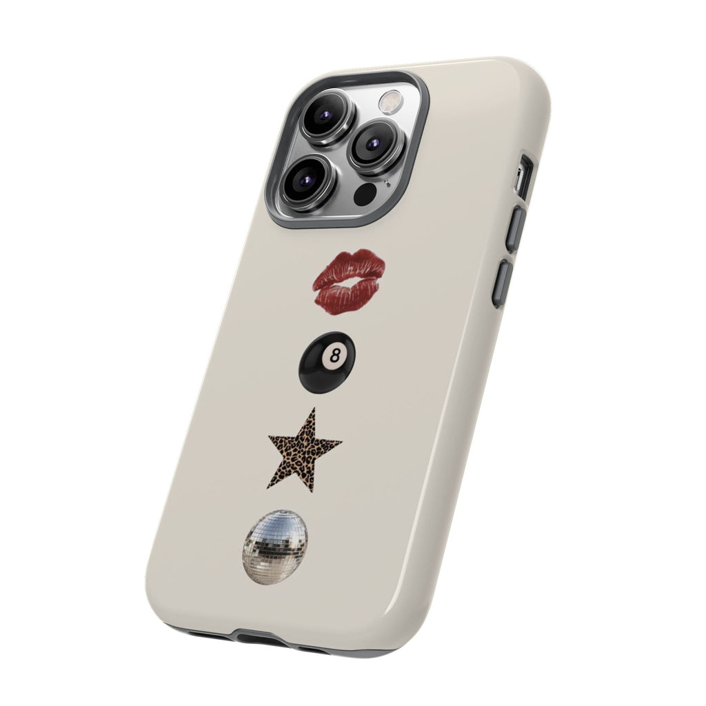 Kiss 8-Ball Star iPhone Case – Trendy Minimalist Protective Cover