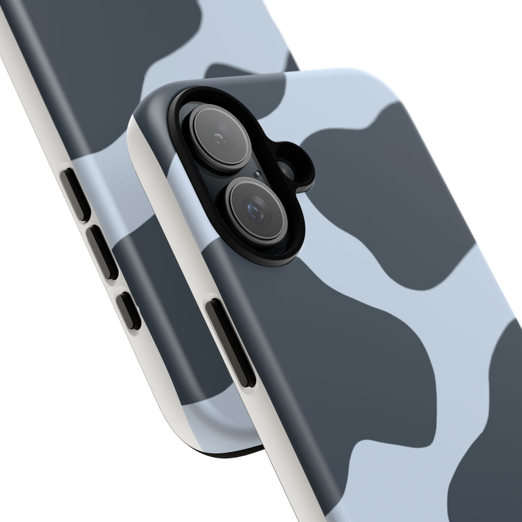 Cow Print Tough iPhone Case — Blue Black Abstract Pattern