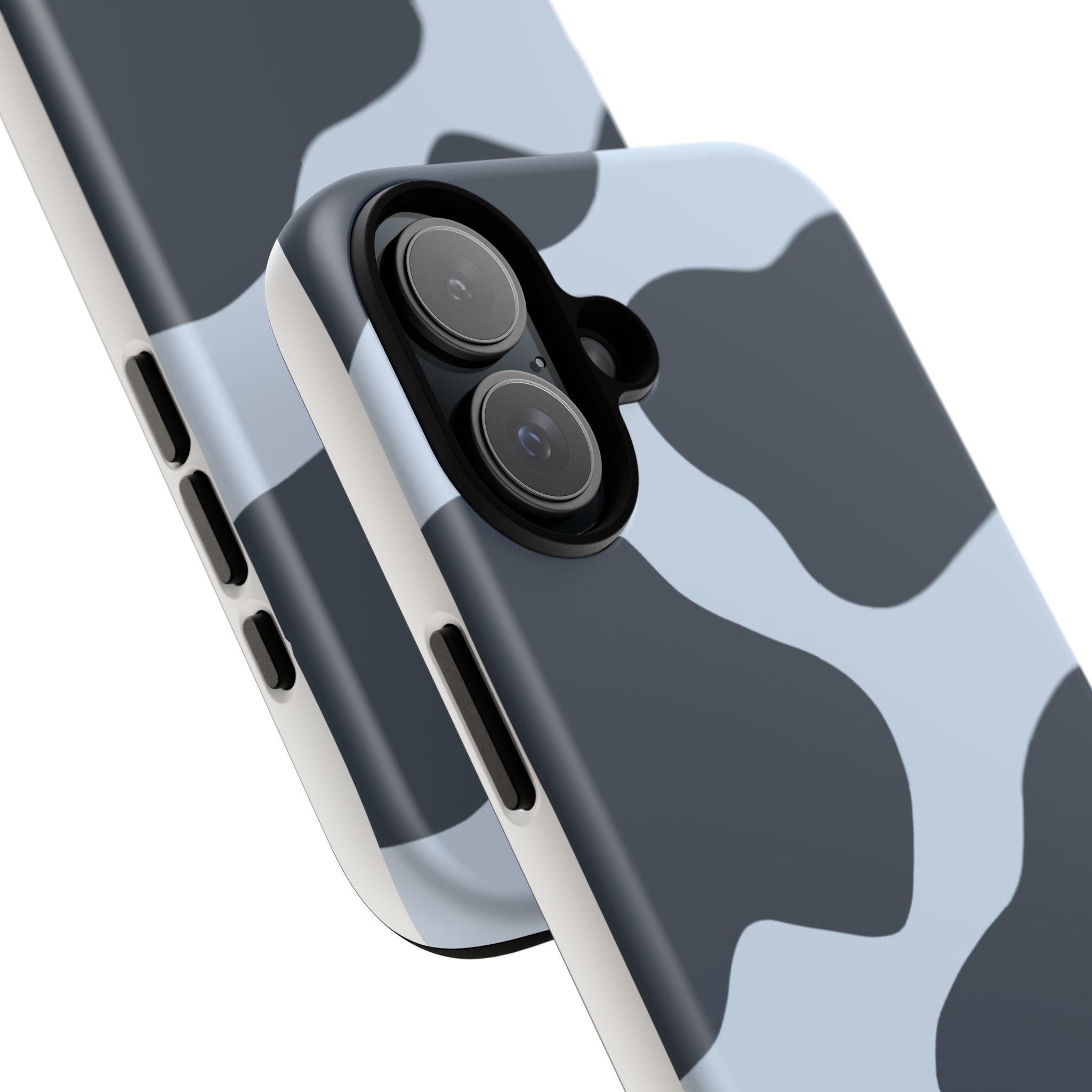 Cow Print Tough iPhone Case — Blue Black Abstract Pattern